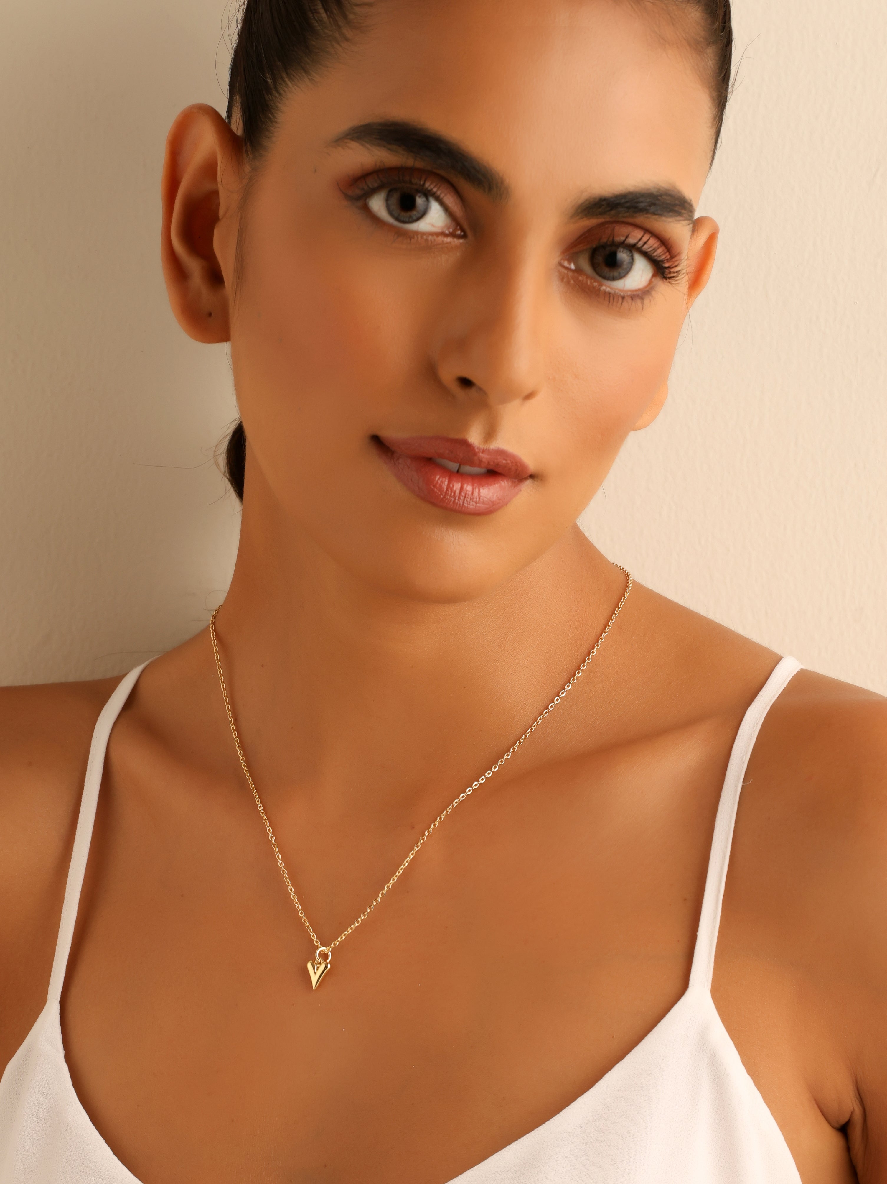 Smooth Heart Gold Plated Necklace