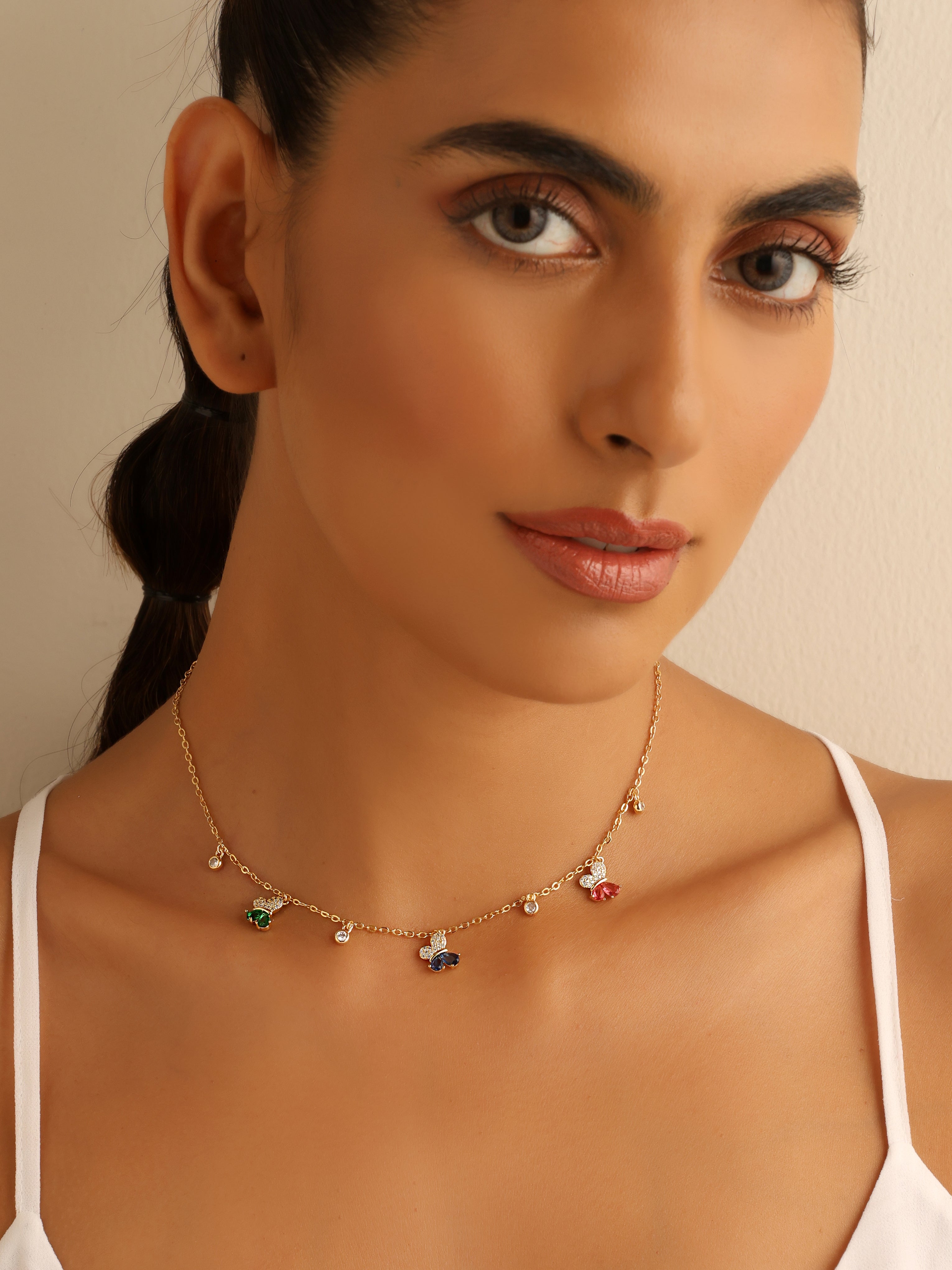 Colorful Butterfly Charms Necklace