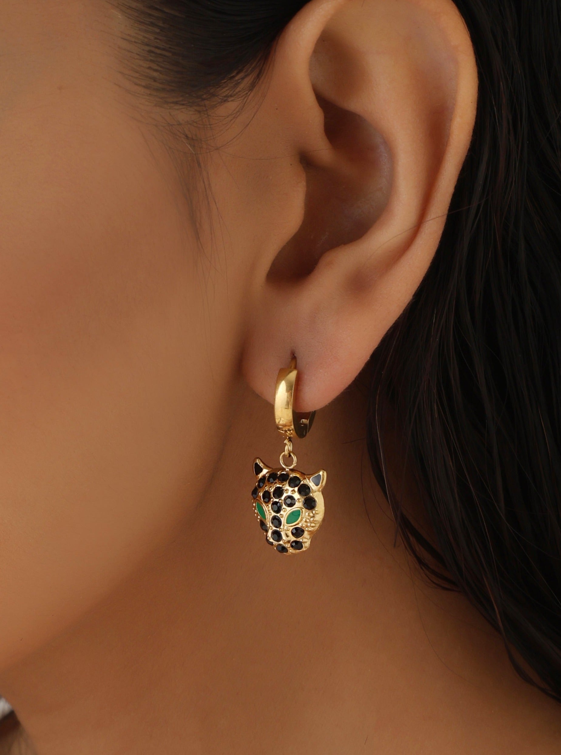 Panther Head Earrings