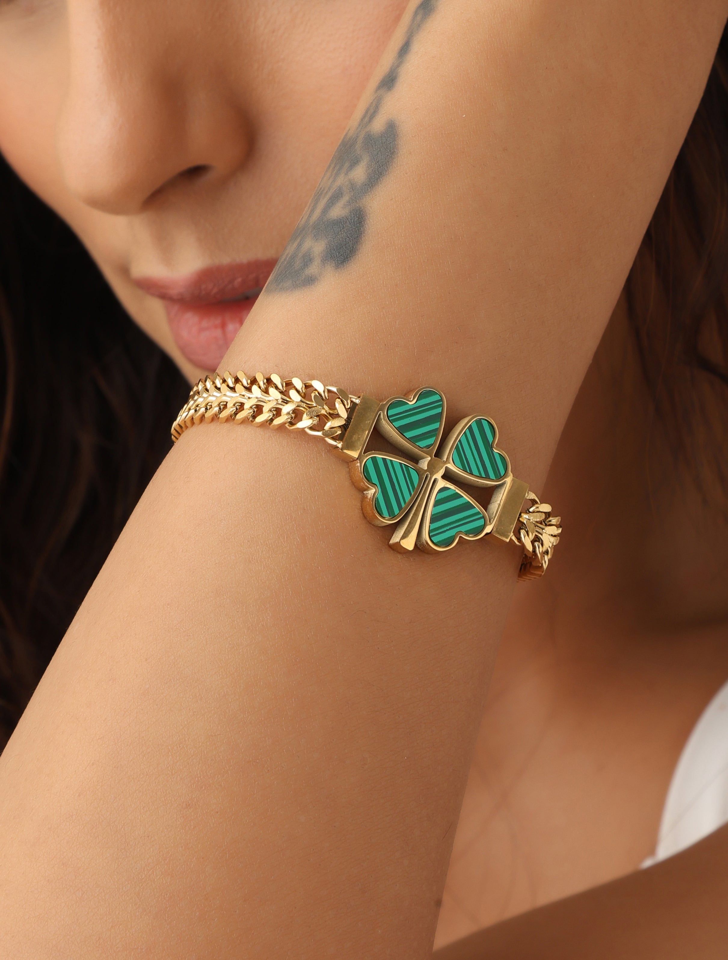 Santorini Green Clover Bracelet