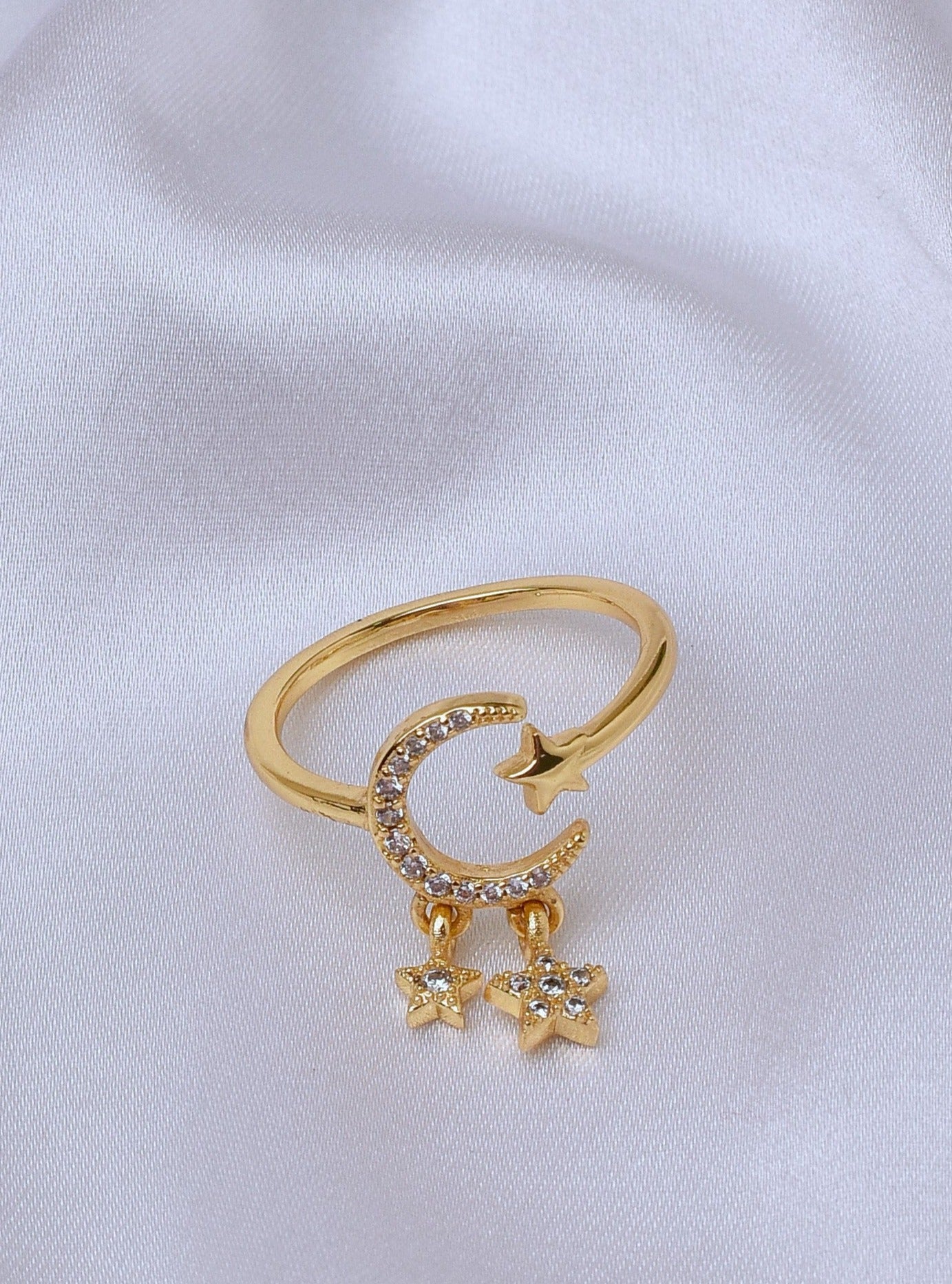 Klissaa Star & Moon Charms Ring