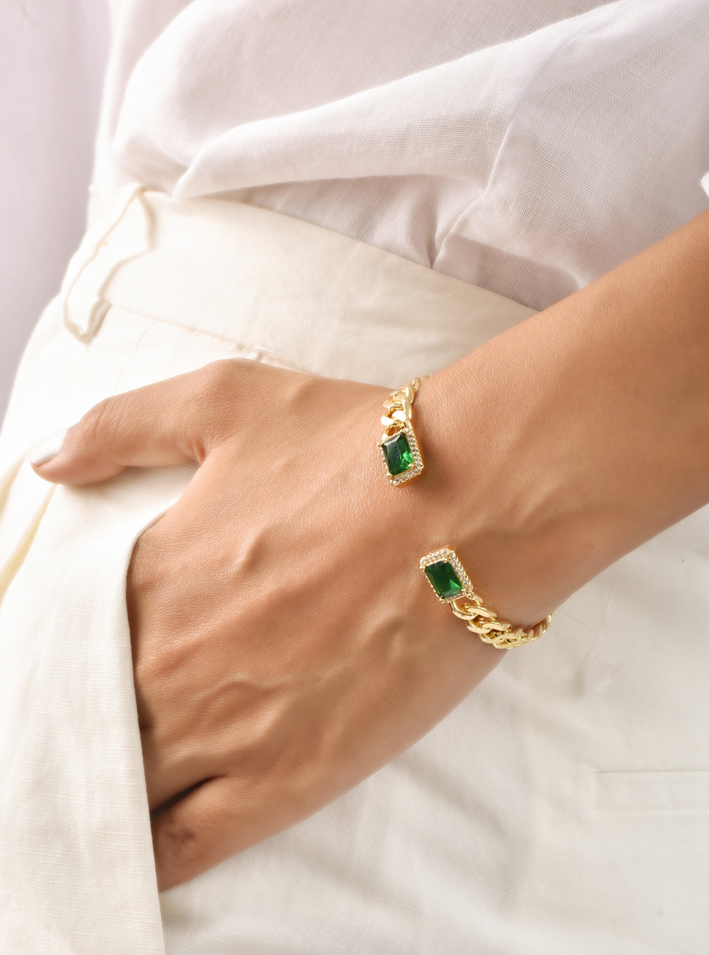 Vellore Emerald Cuff Bangle