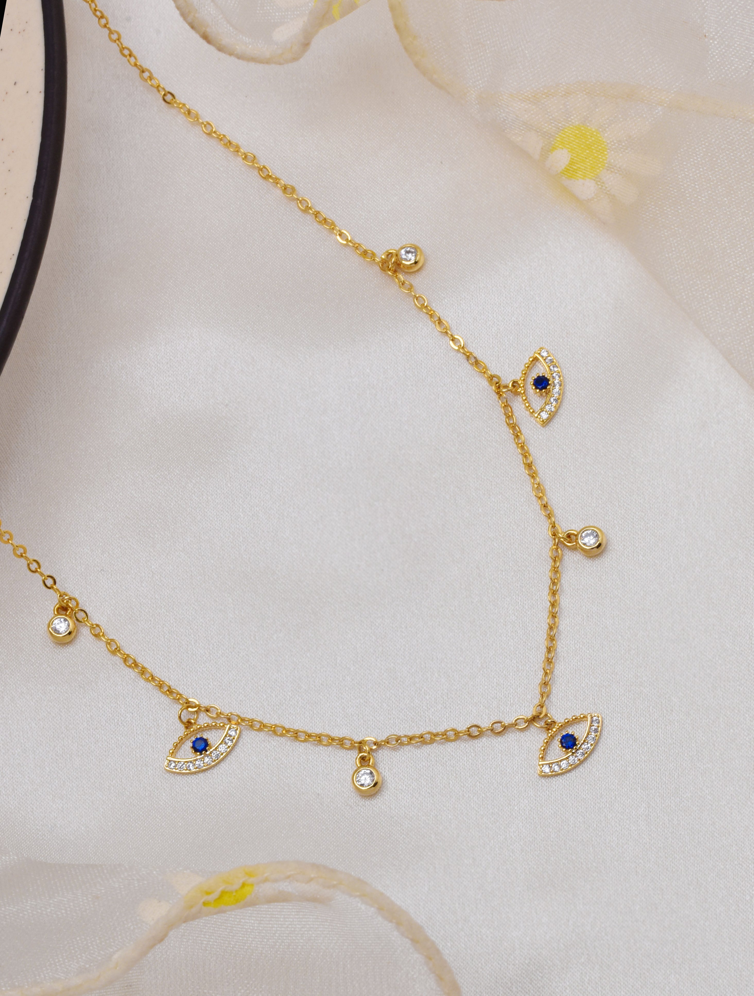 Multi Evil Eye Charms Necklace