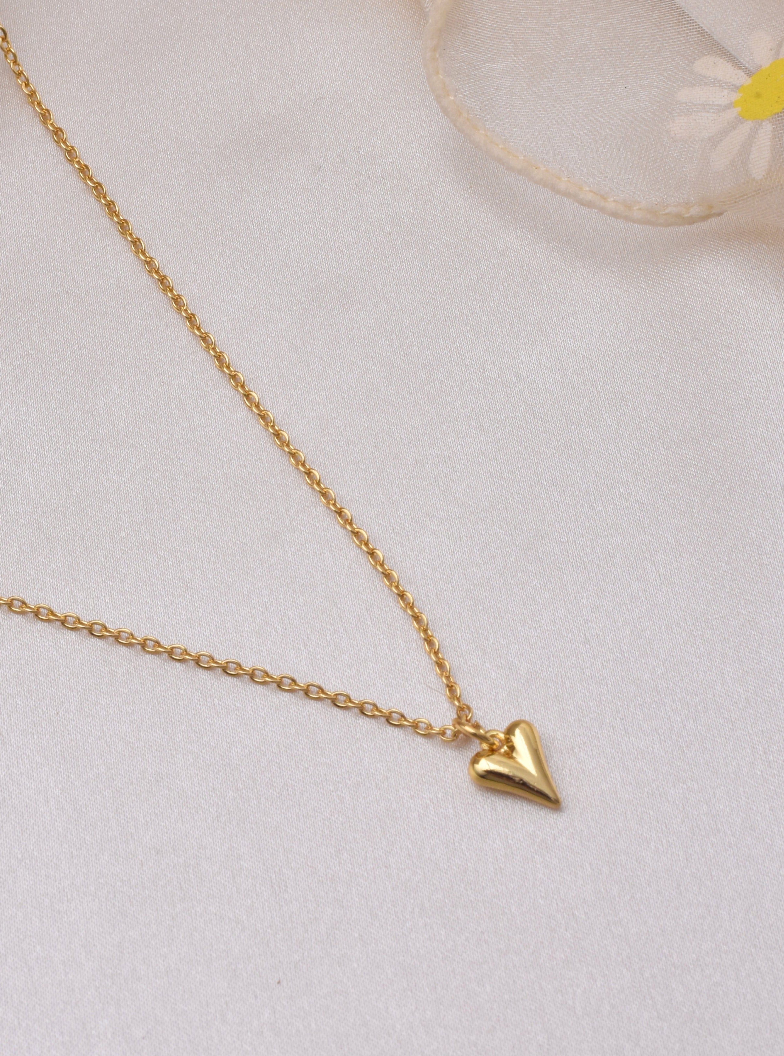 Smooth Heart Gold Plated Necklace