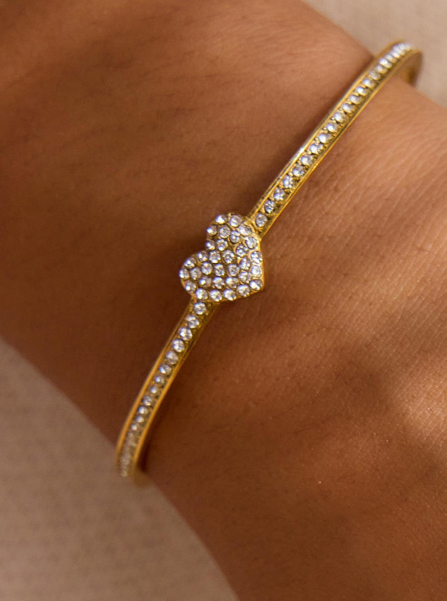 Demi-Fine Heart Cuff Bangle