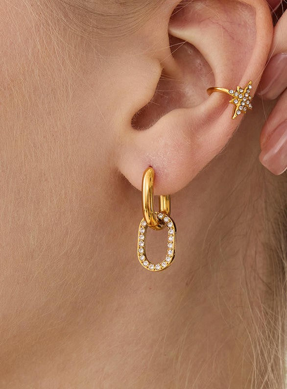 Twin Hoop Demi-Fine Earrings
