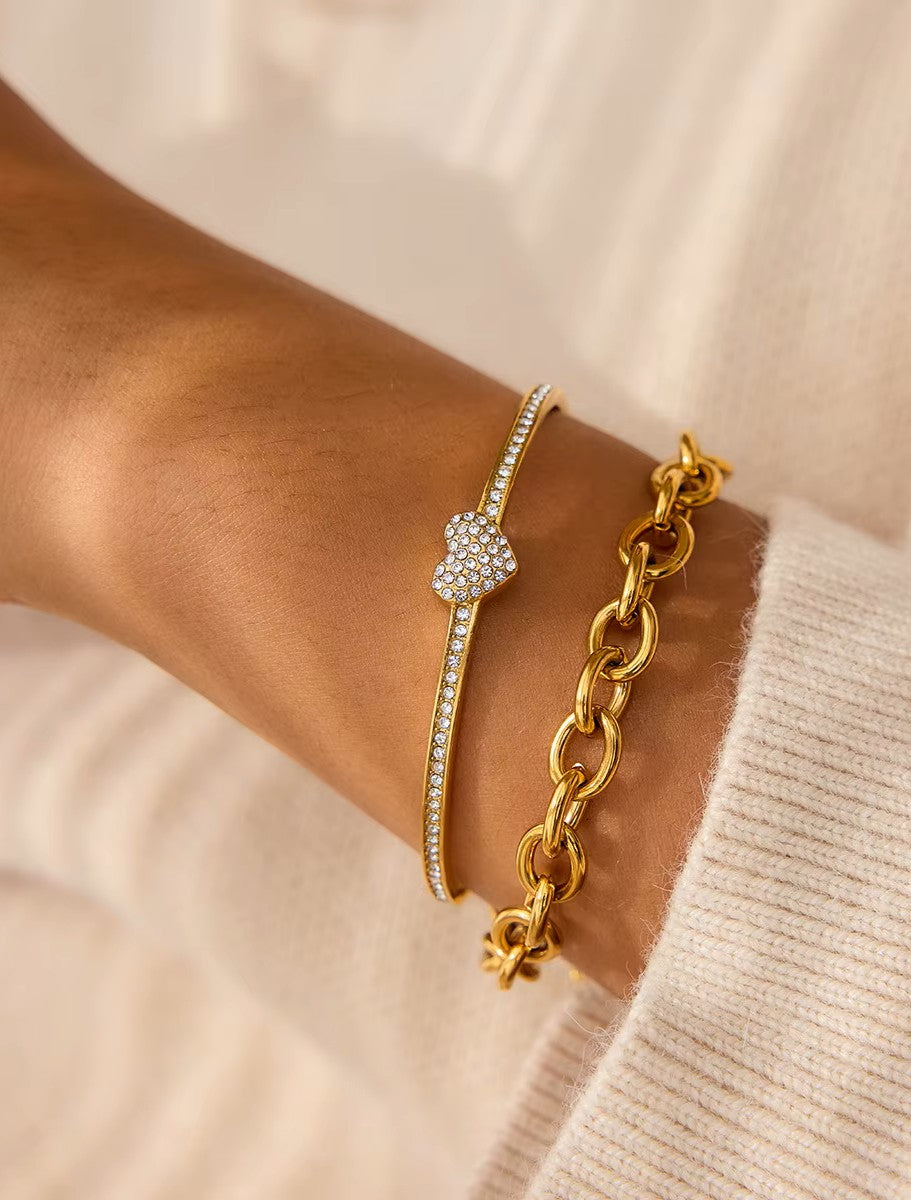 Demi-Fine Heart Cuff Bangle
