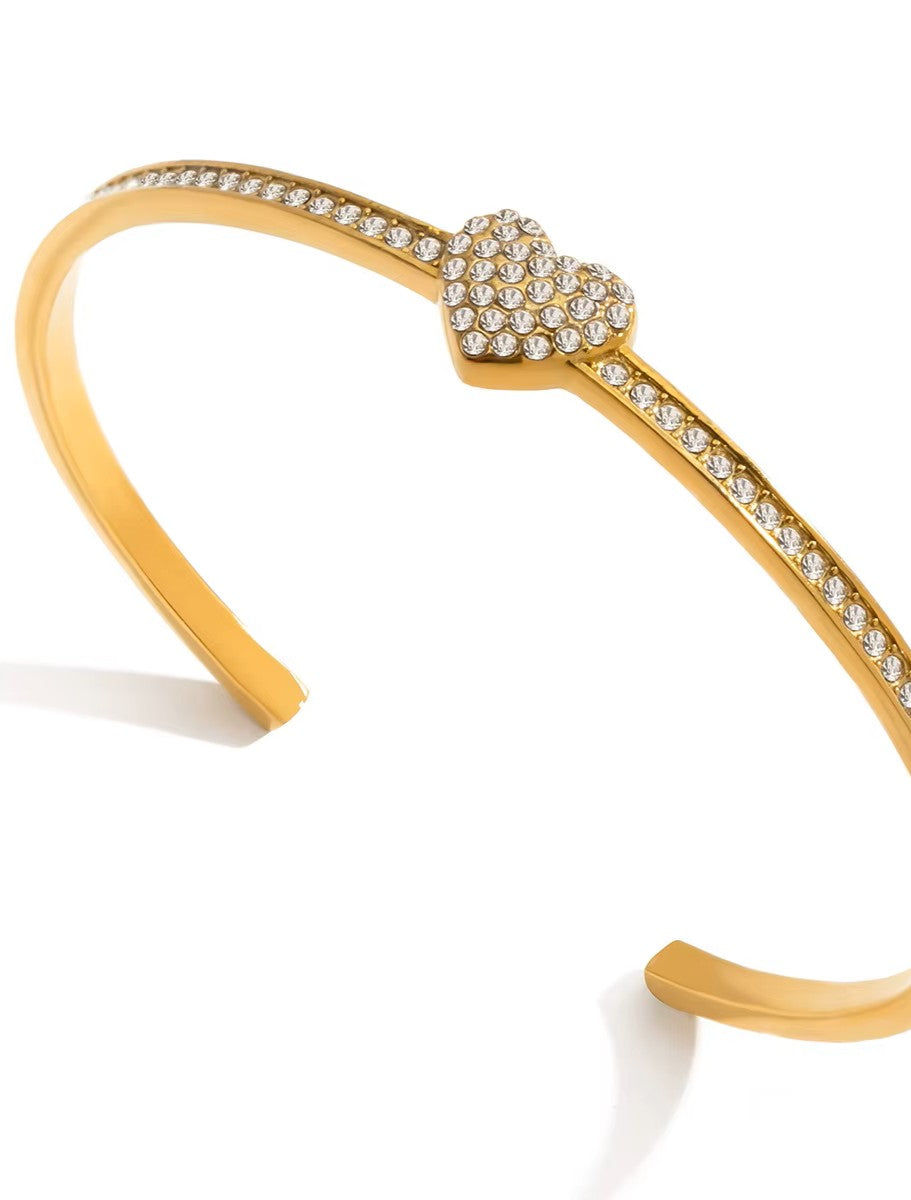Demi-Fine Heart Cuff Bangle