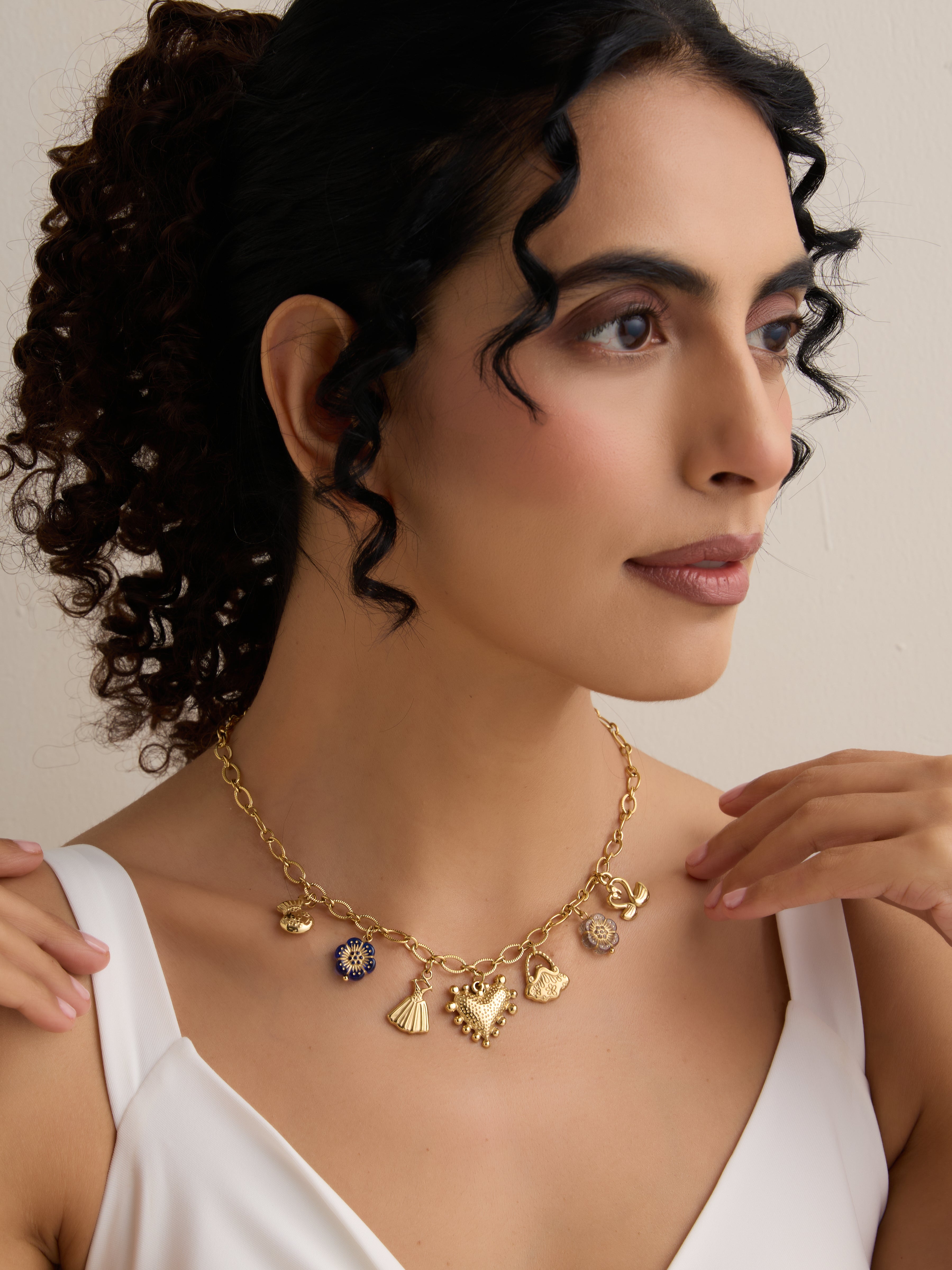 Golden Story Charms Necklace