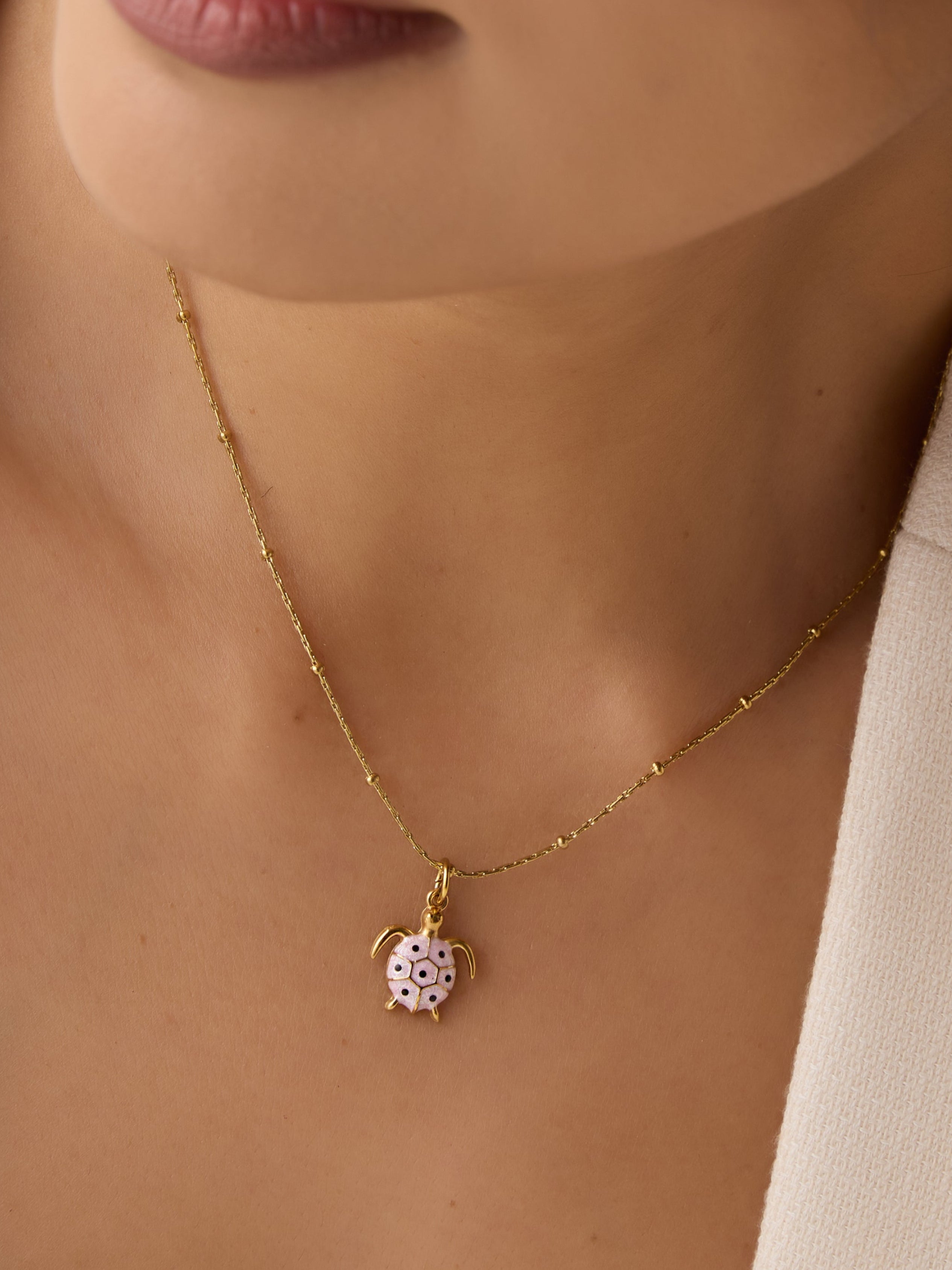 Pink Turtle Necklace