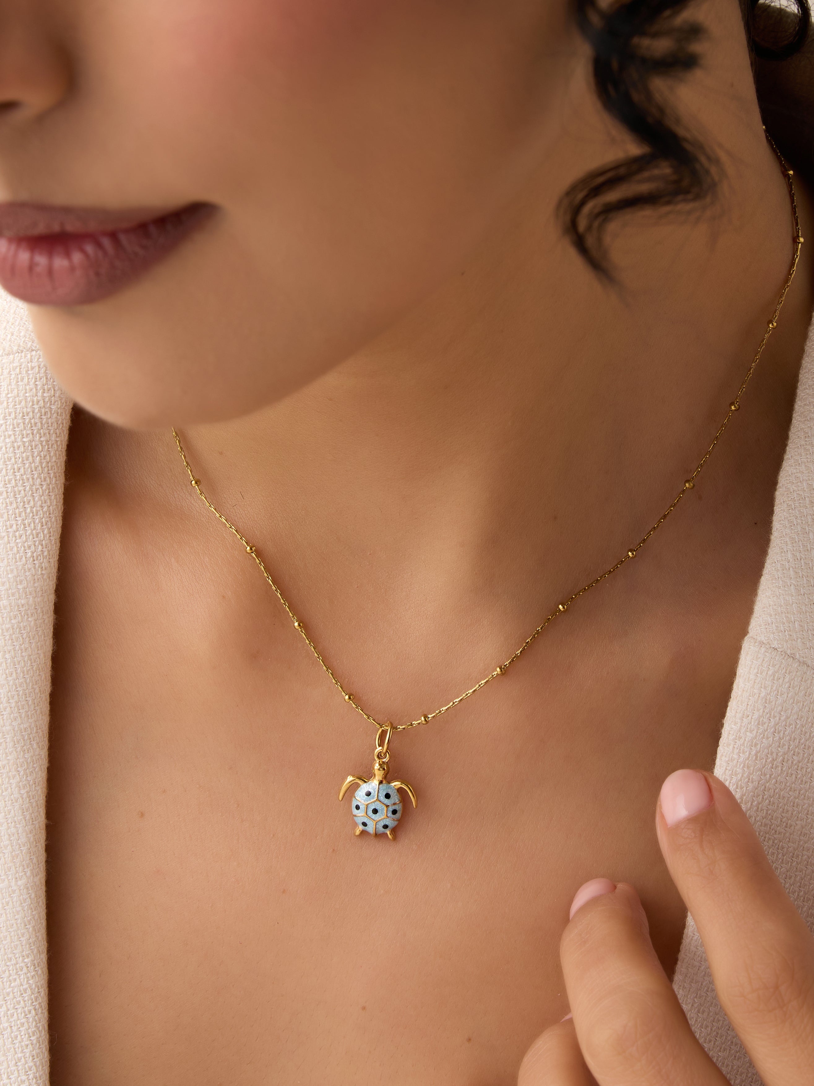 Blue Turtle Necklace