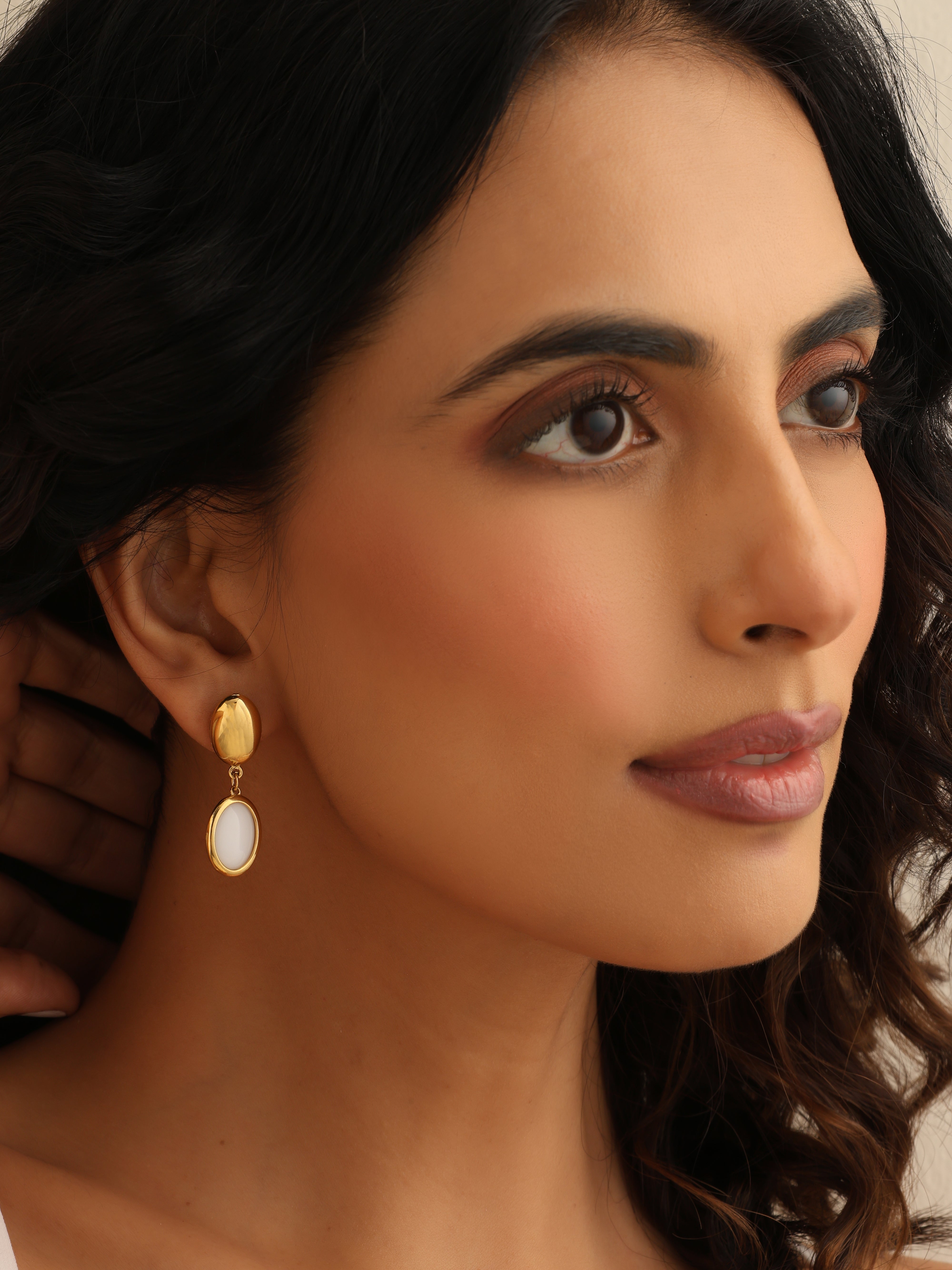 White Opal Earrings