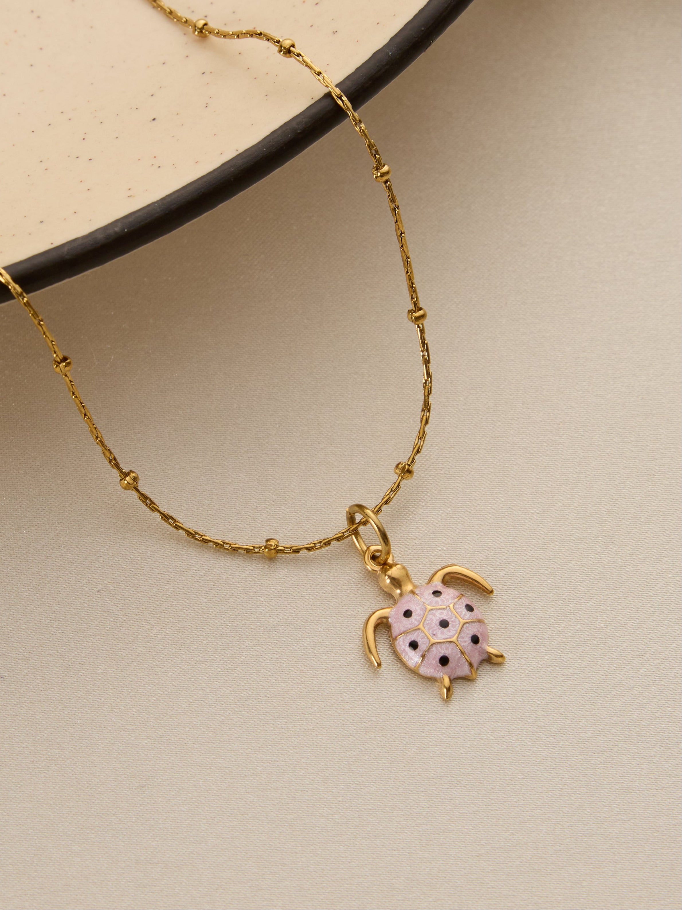 Pink Turtle Necklace