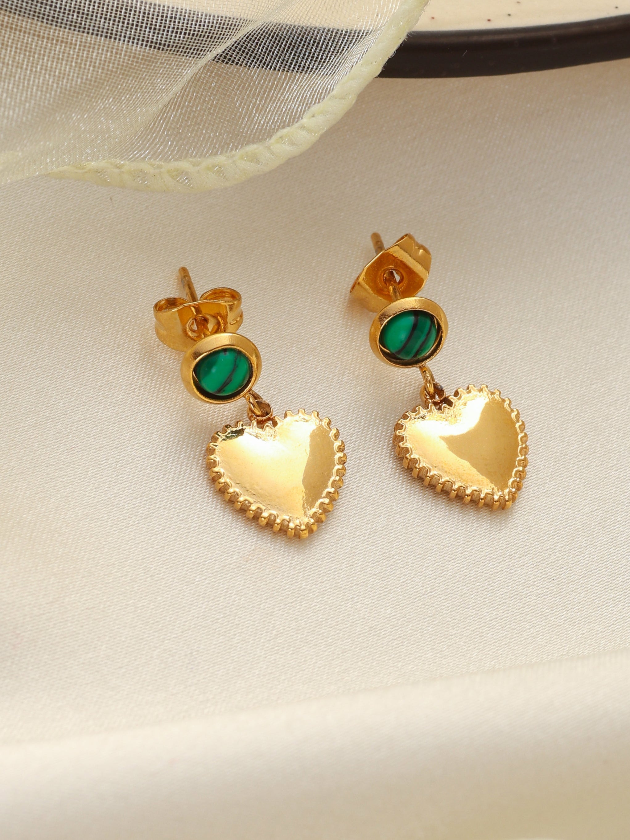 Mini Malachite Heart Drops