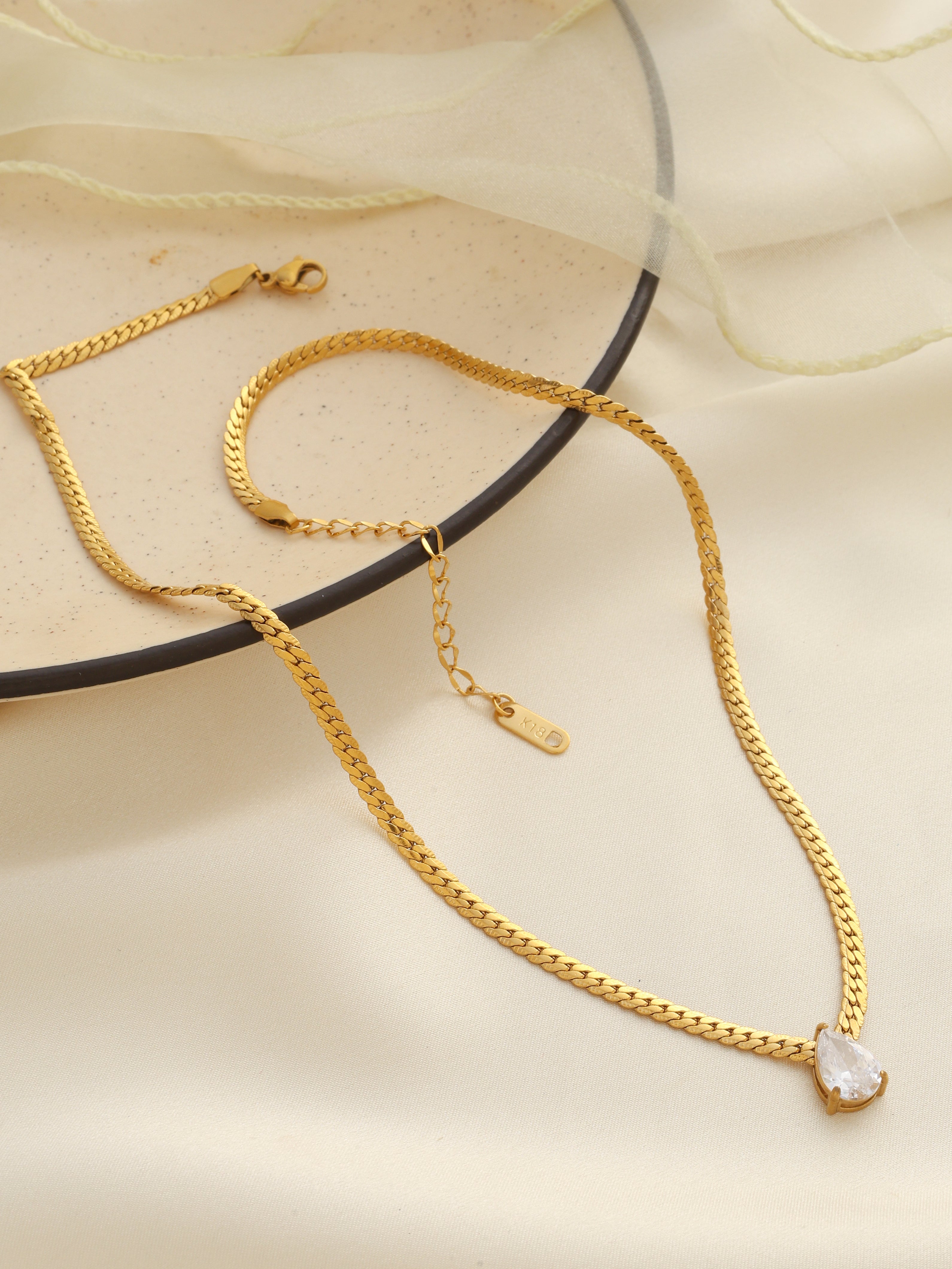Solitaire Zip Necklace
