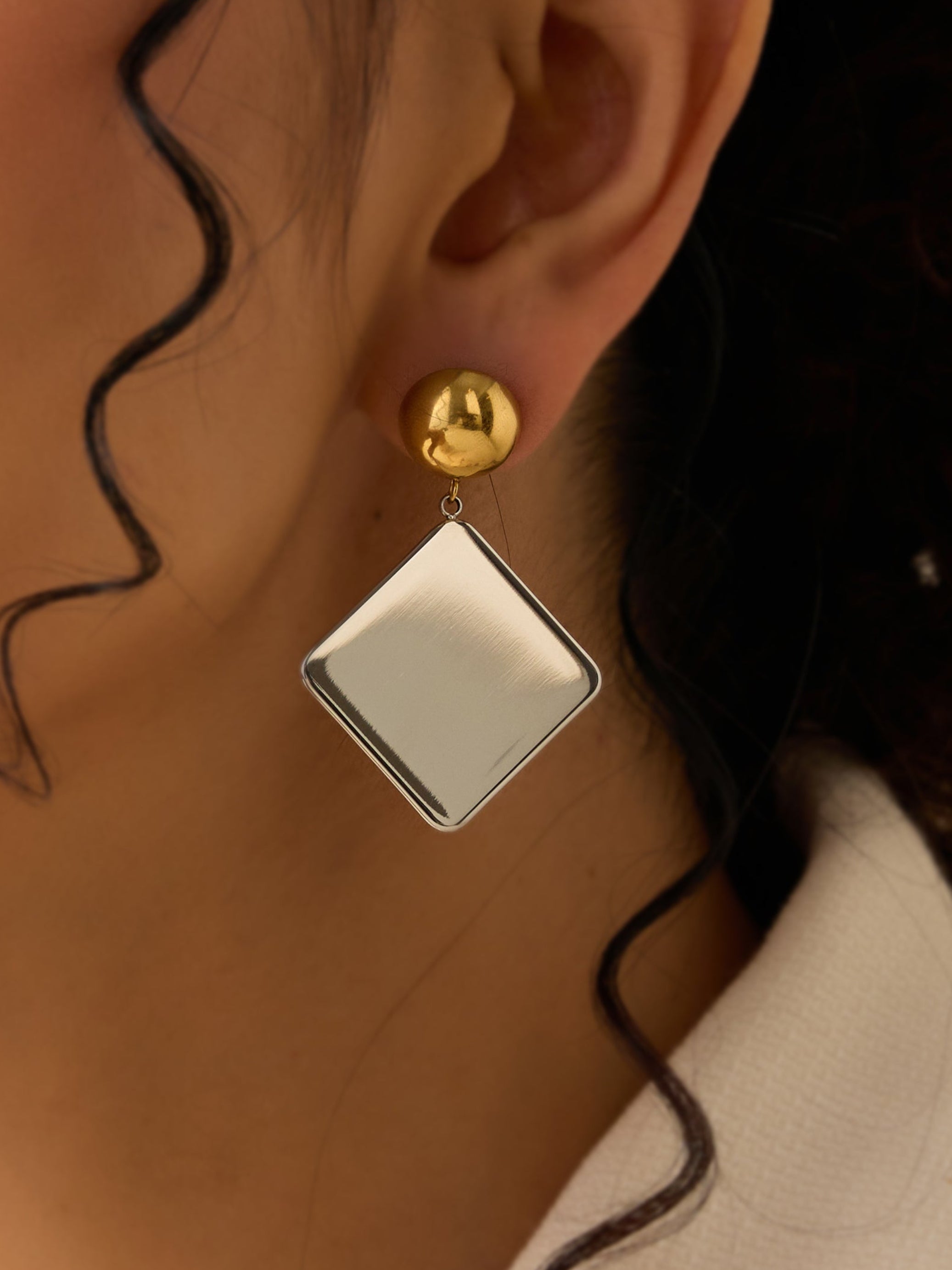 Silver 2-Tone Earrings