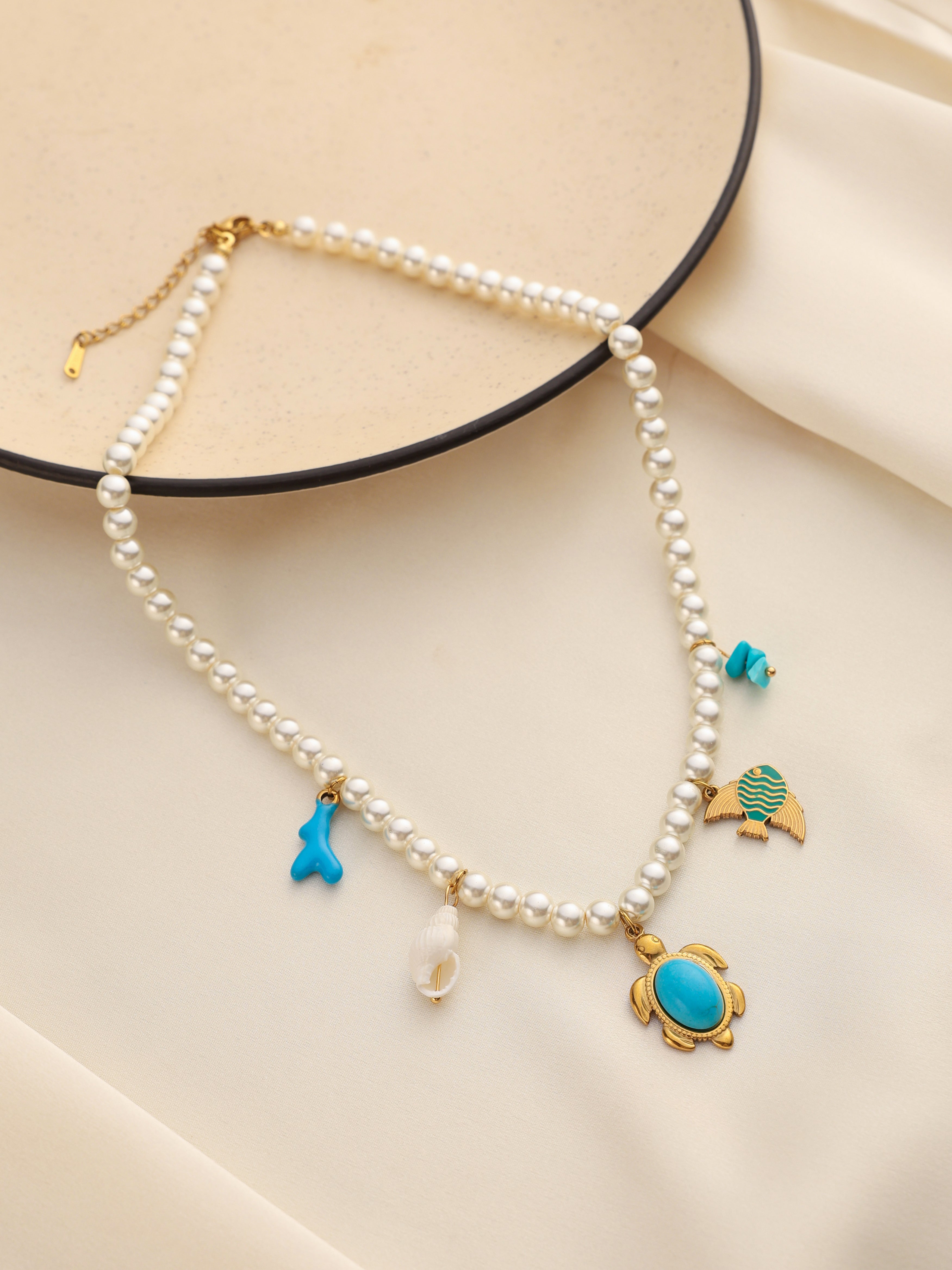 Tropical Turquoise Pearl Necklace