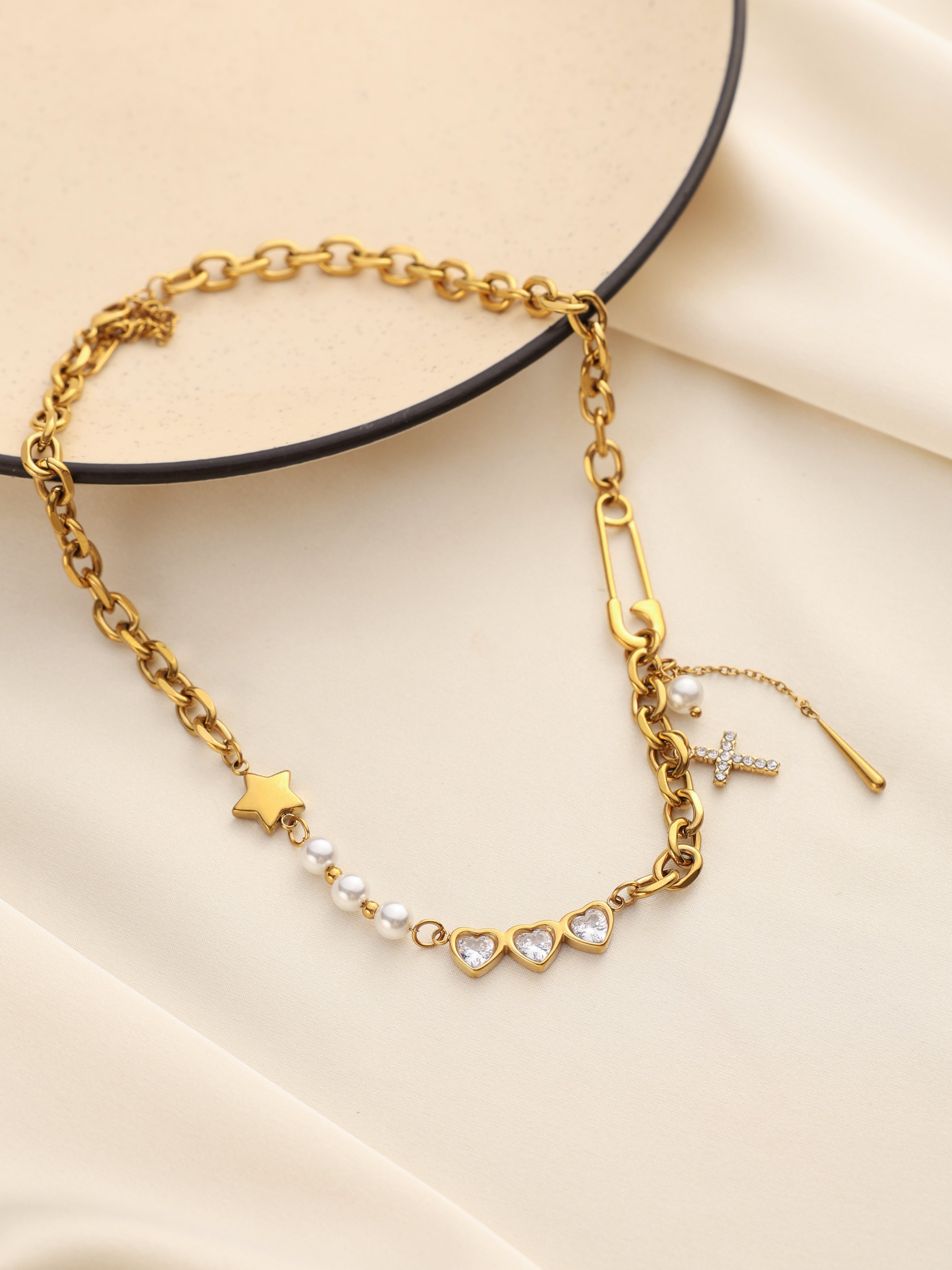 Paper Clip Cross Necklace