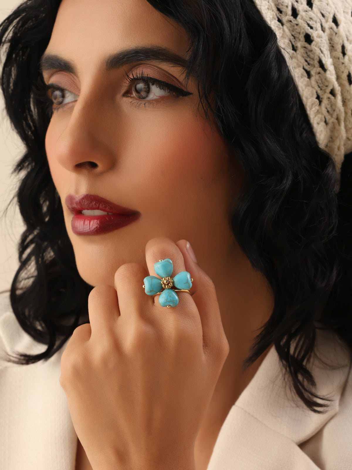 Klissaa Aqua Bloom Ring