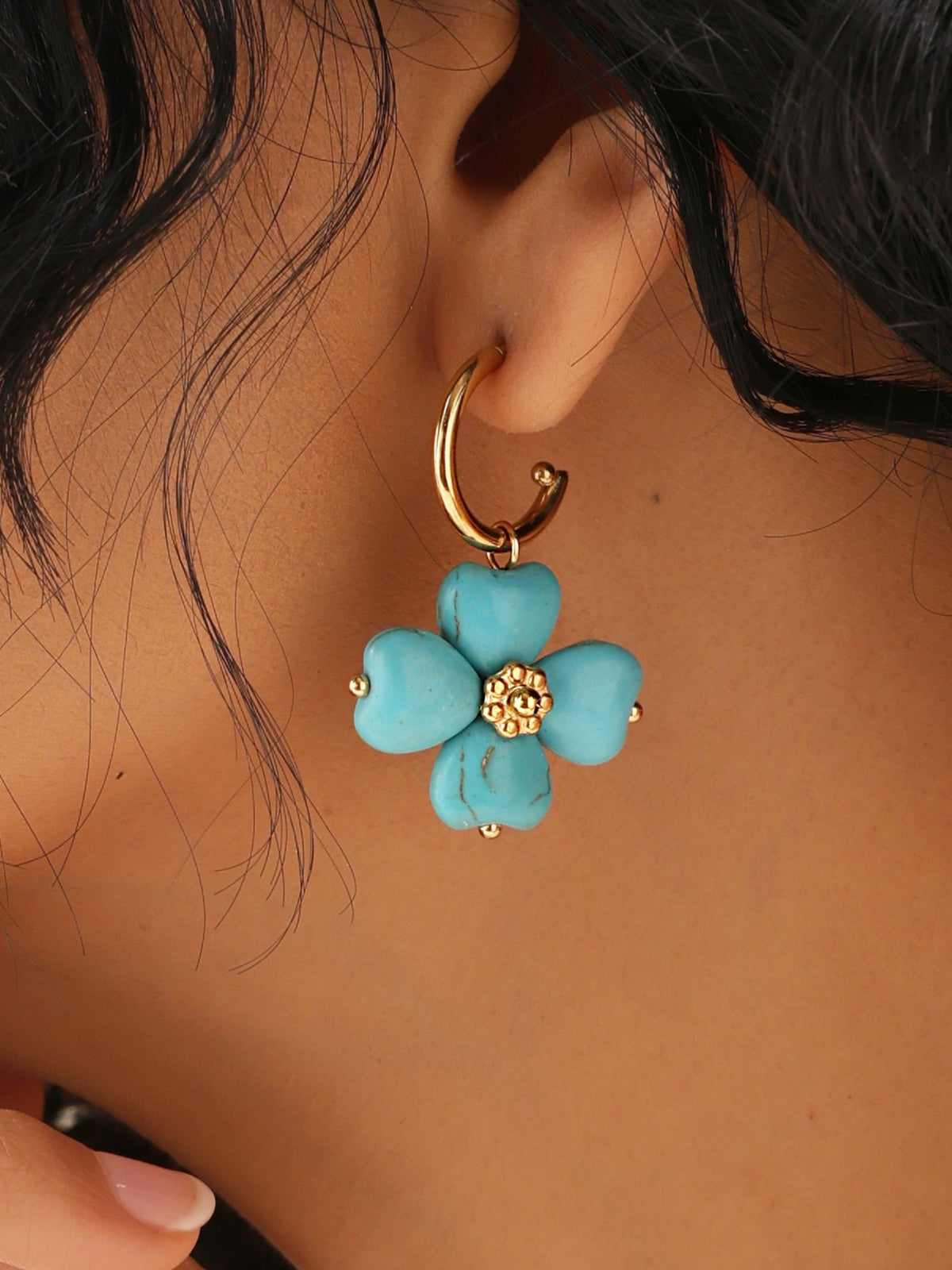 Klissaa Aqua Bloom Earrings