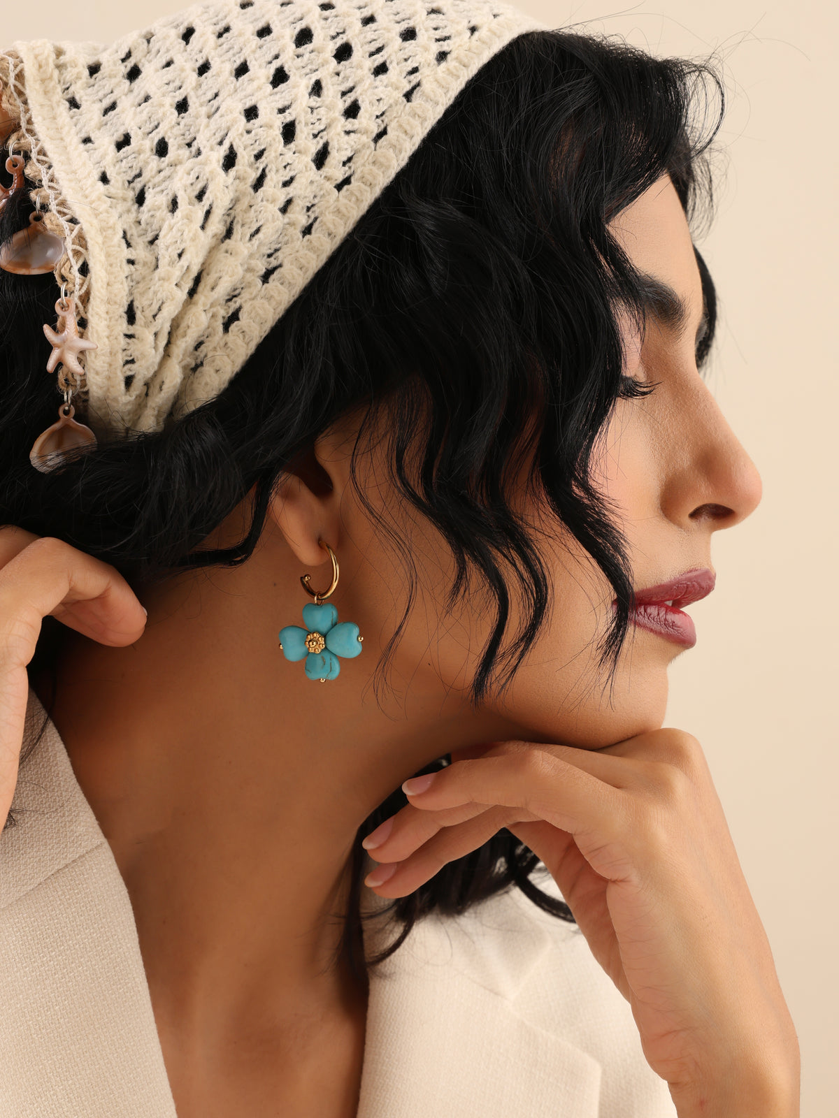 Klissaa Aqua Bloom Earrings