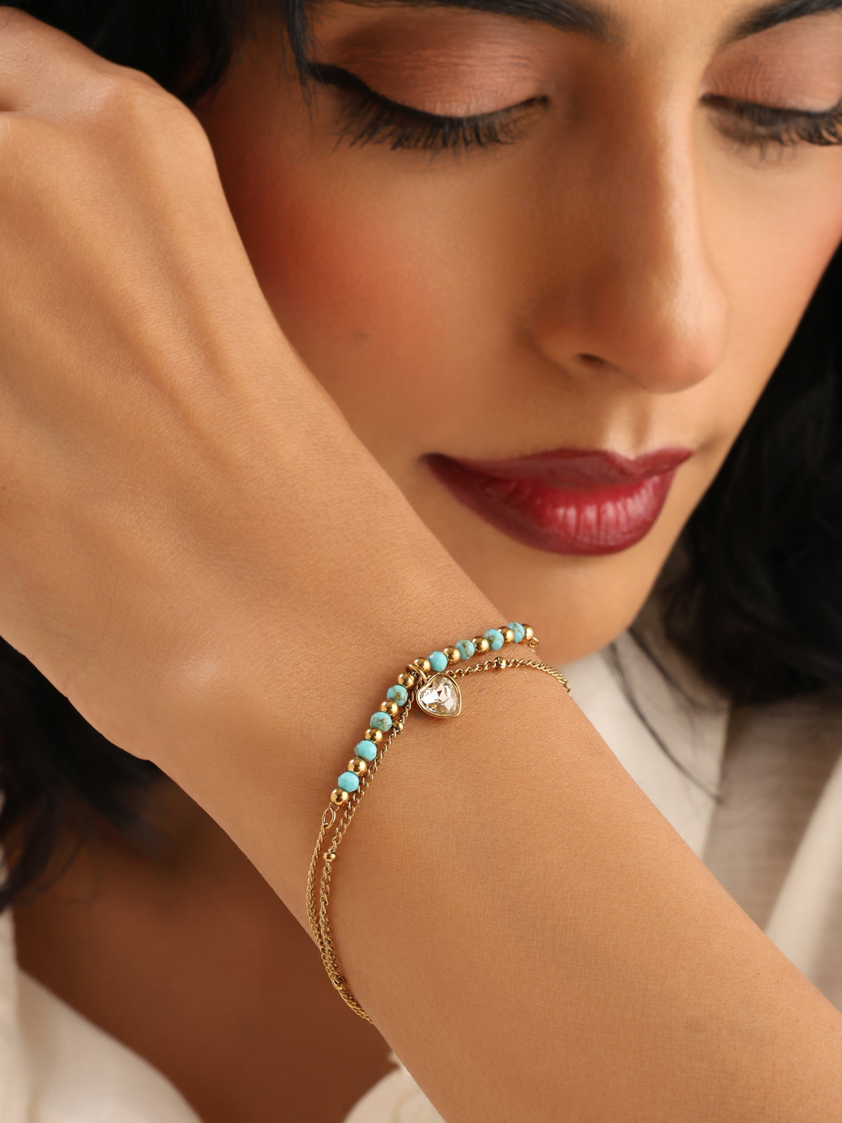 Turquoise Heart Layered Bracelet