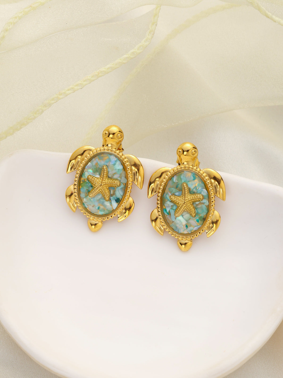 Aqua Turtle Studs-Waterproof