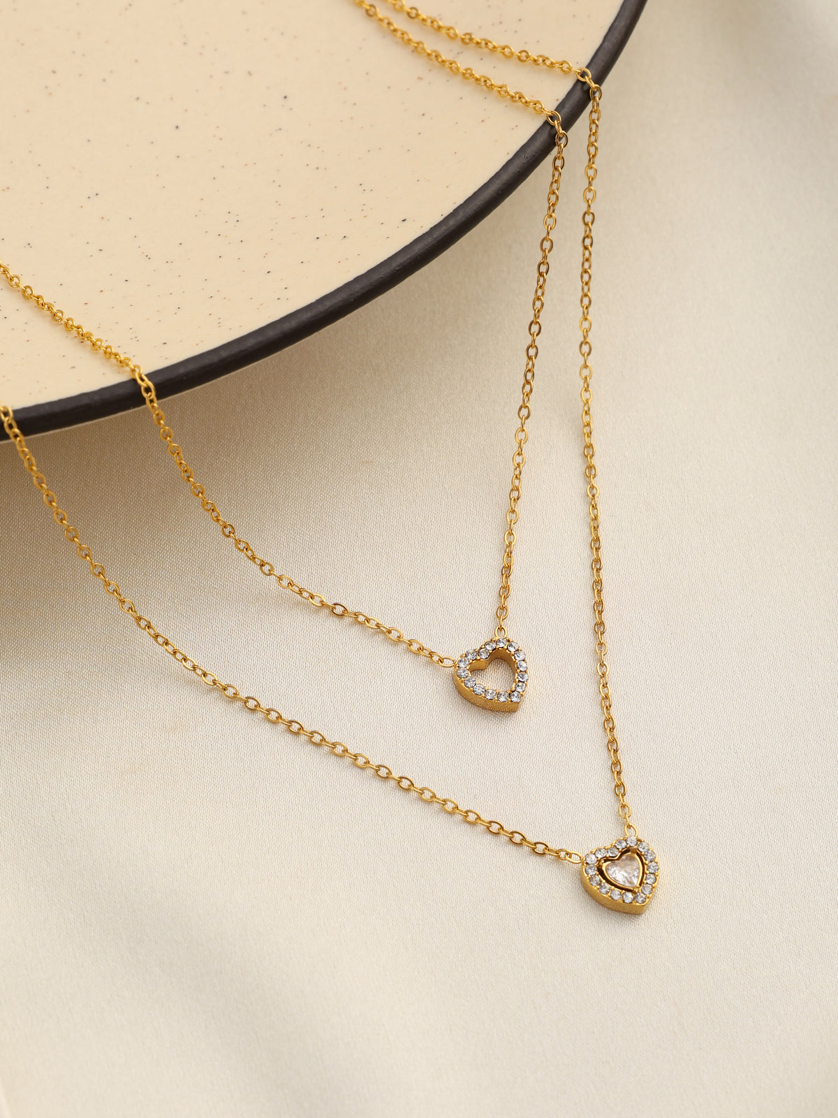 Twin Heart Layered Necklace
