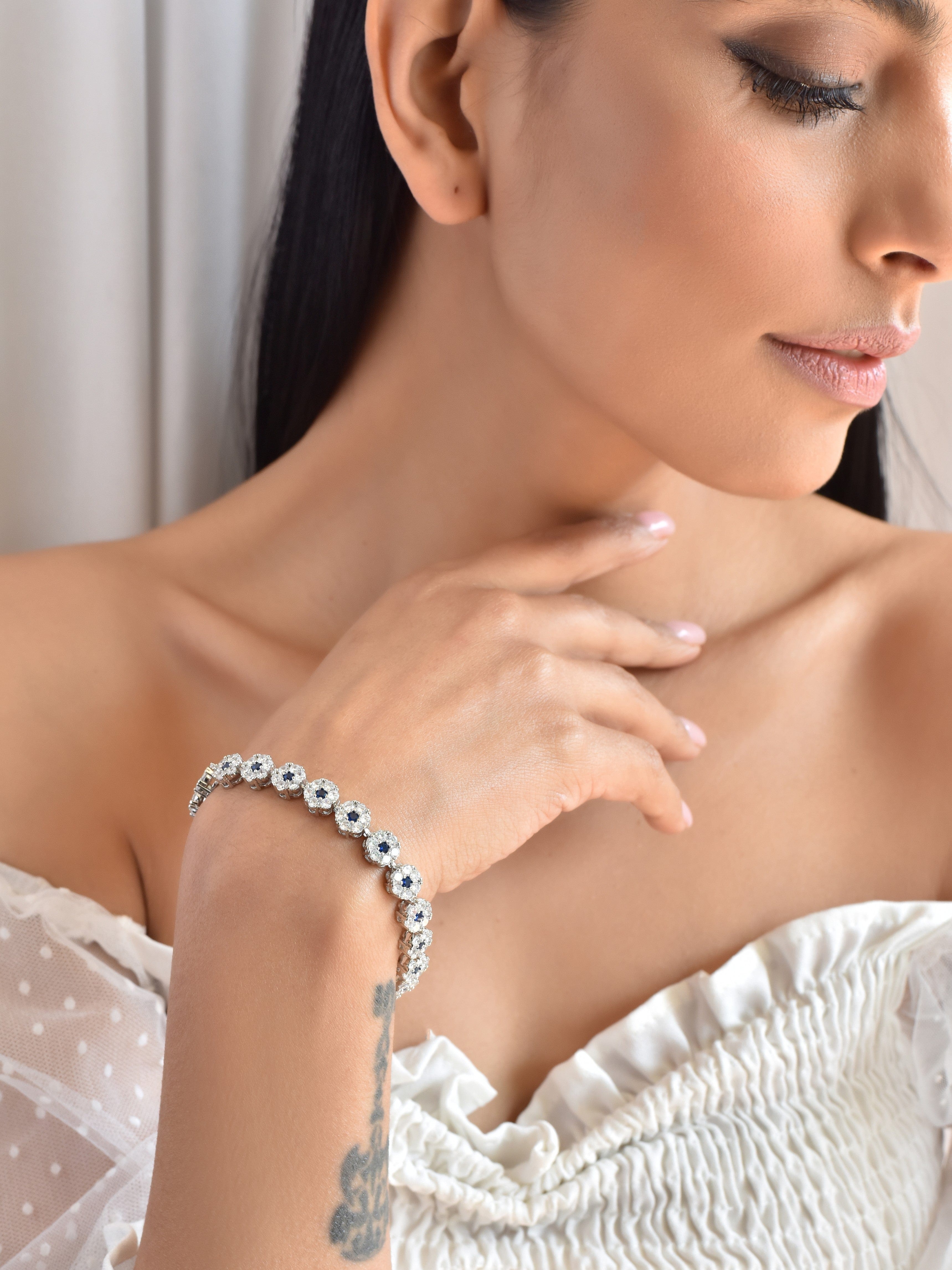 Klissaa bracelet Floral Zirconia Tennis Bracelet