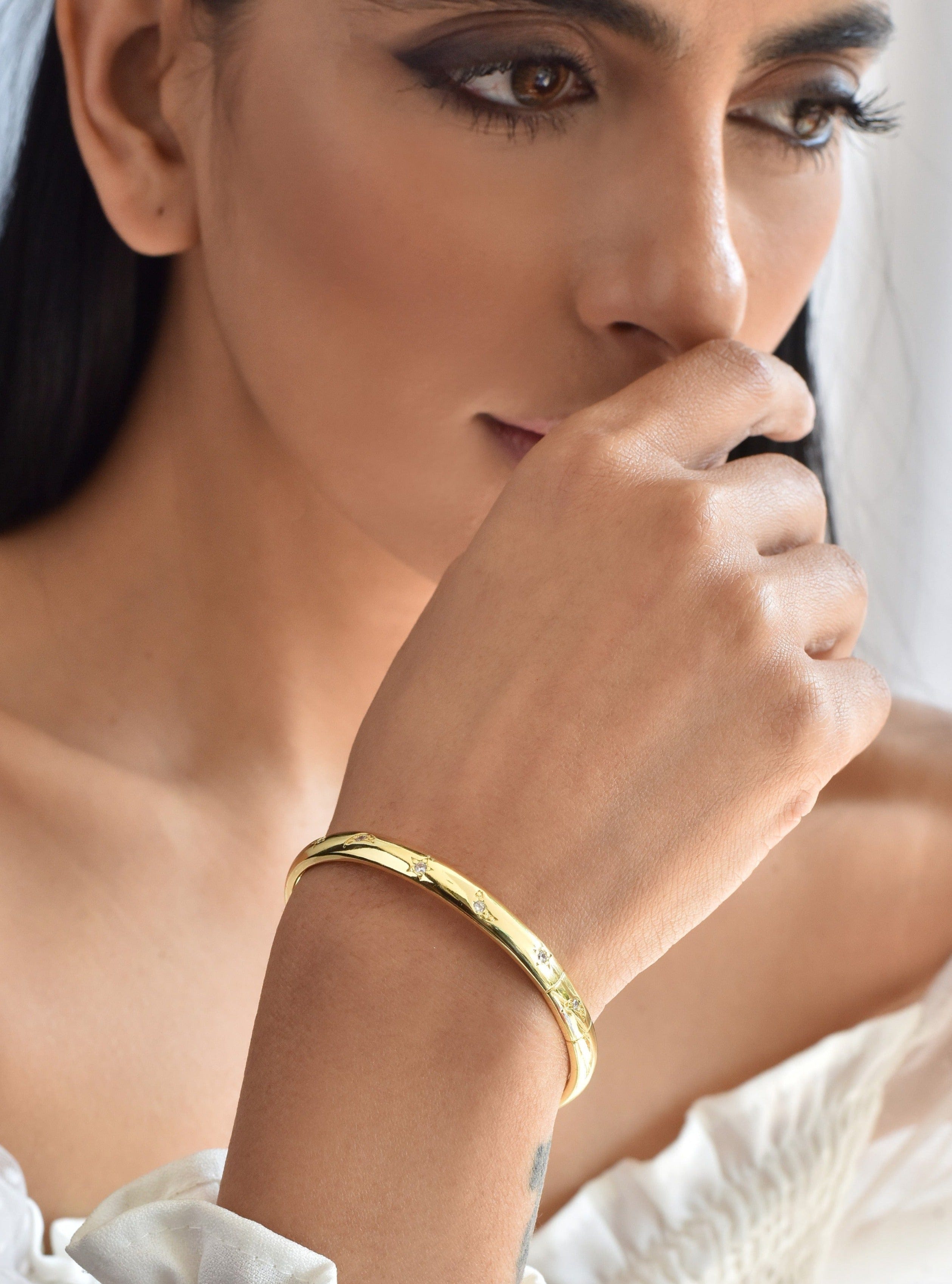 Klissaa bracelet Klissaa Stars & Moon Cuff Bangle