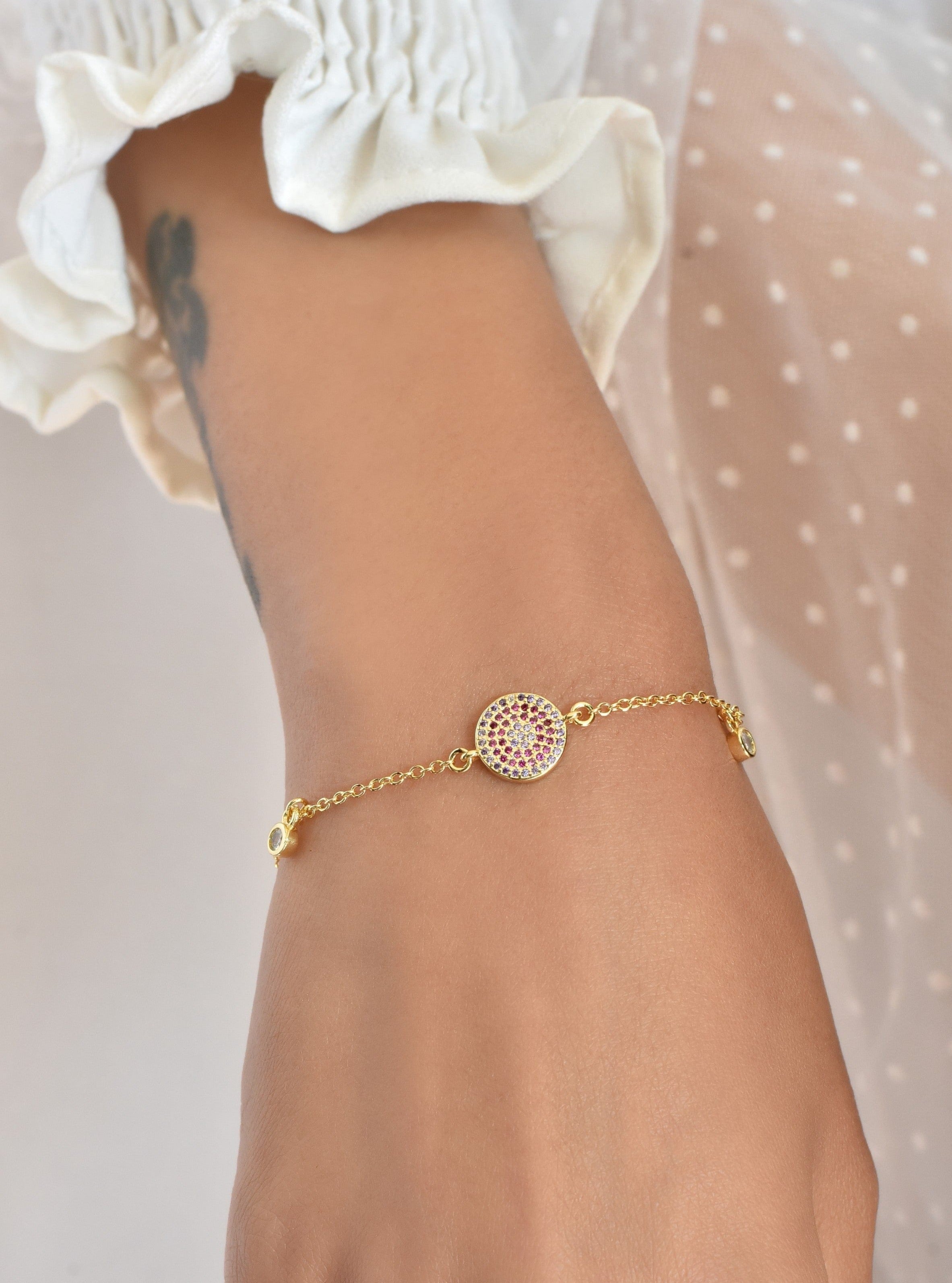 Klissaa Bracelet Red Daisy Evil Eye Bracelet