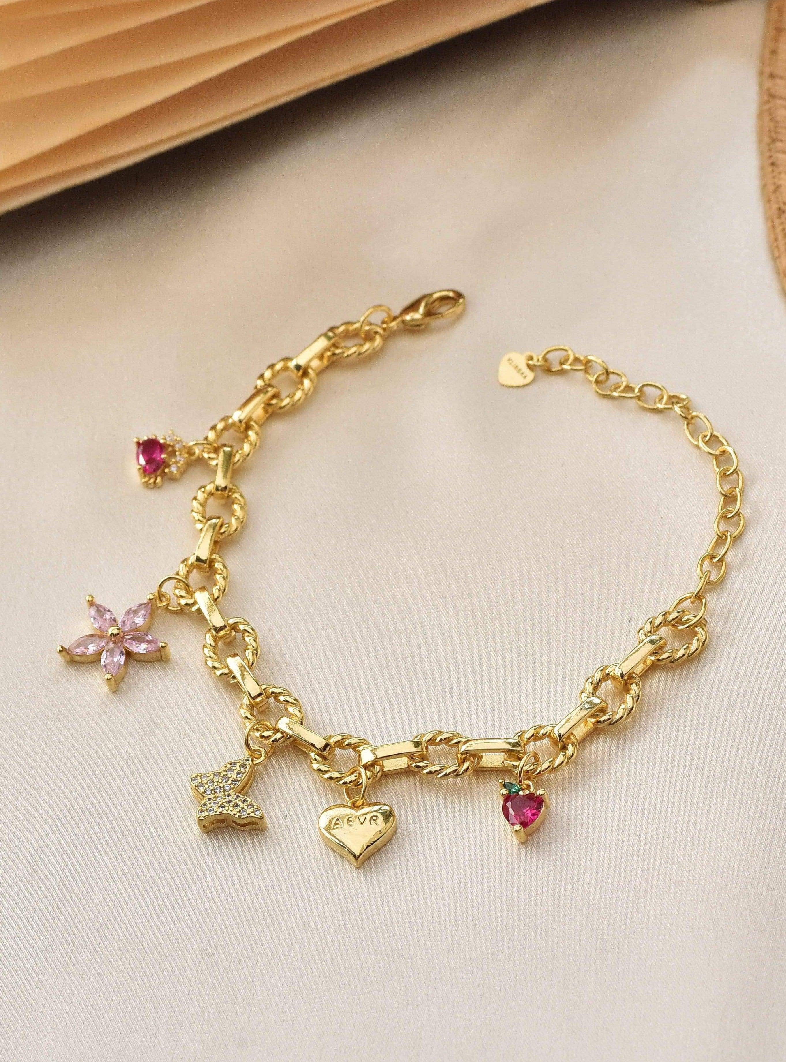 Klissaa Bracelets AEVR Gold Plated Charm Bracelet