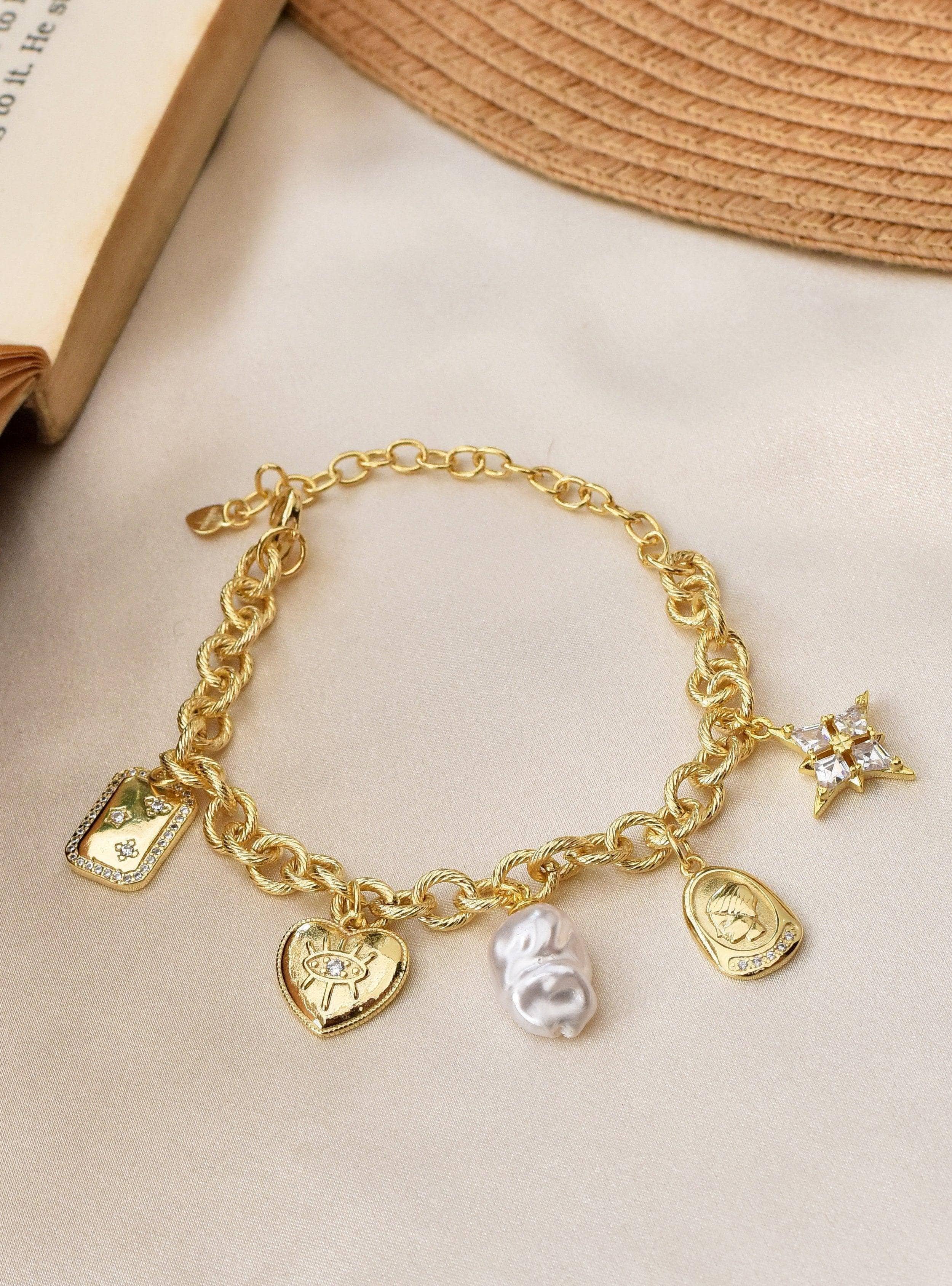 Klissaa Bracelets Bohemian Pearl Charm Bracelet