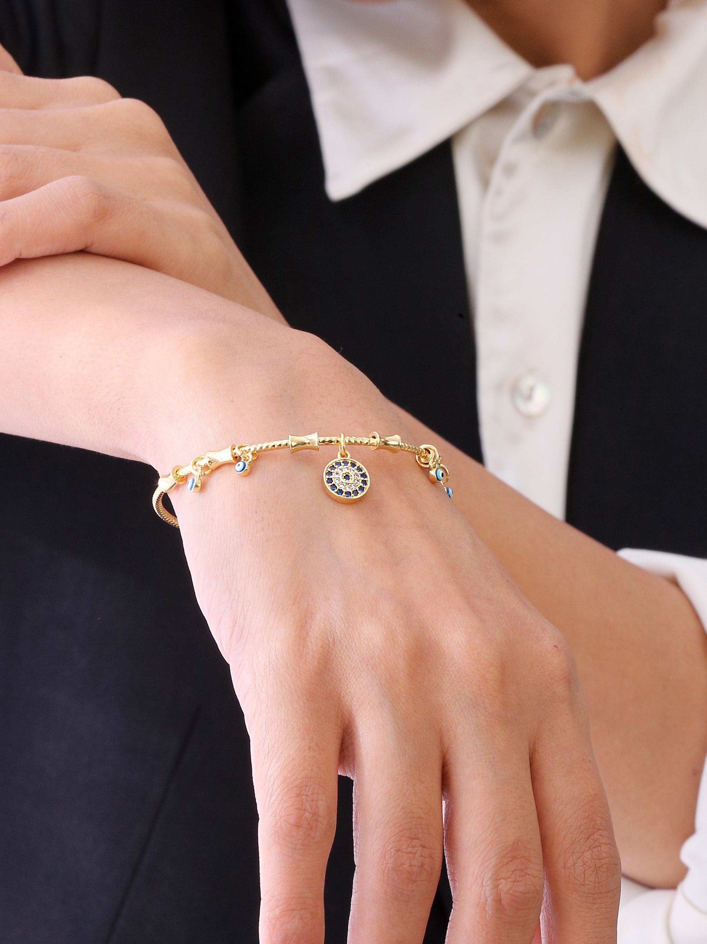 Klissaa Bracelets Daena Evil Eye Charm Bangle