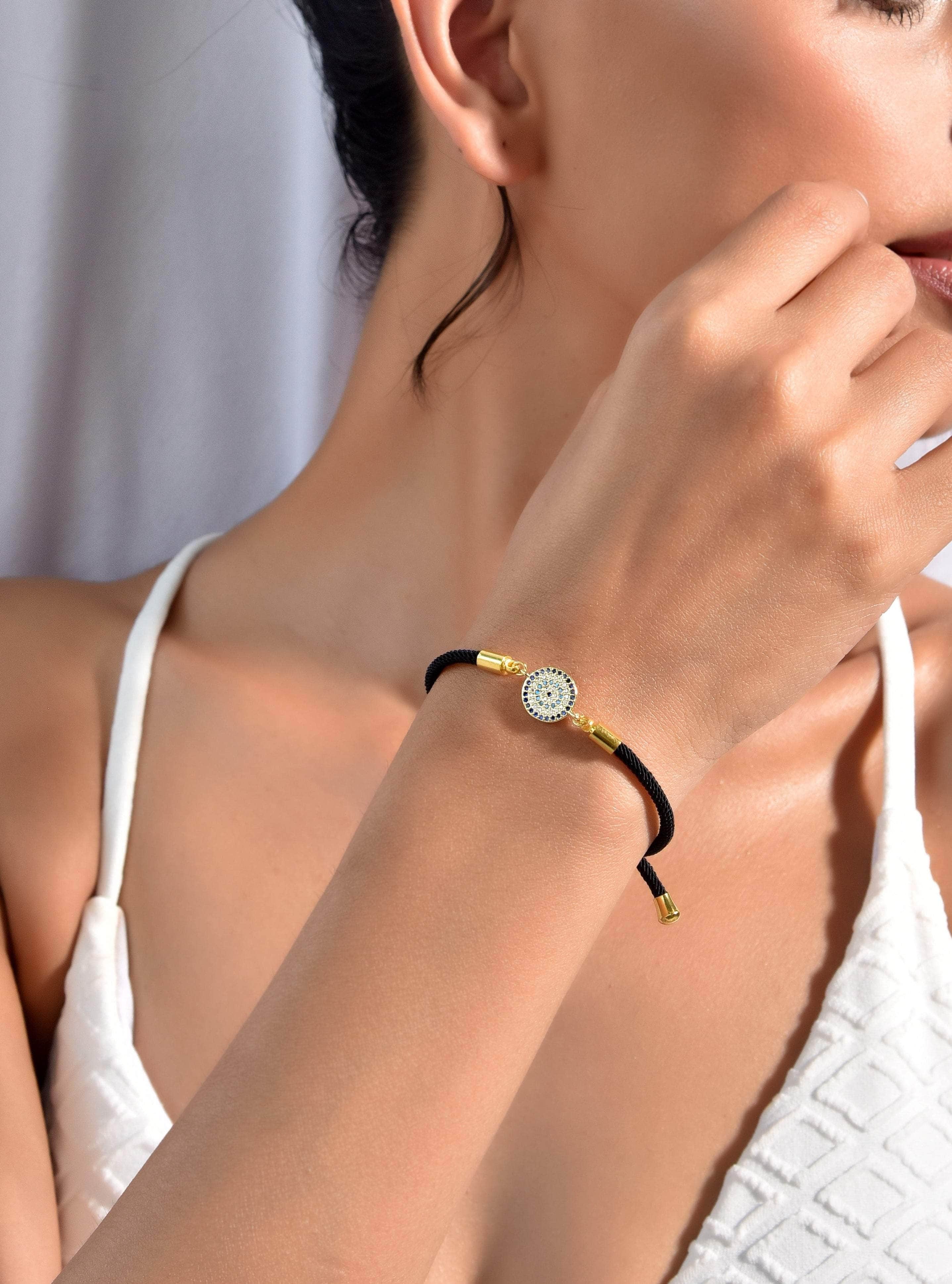 Klissaa Bracelets Daisy Black Thread Nazar Bracelet