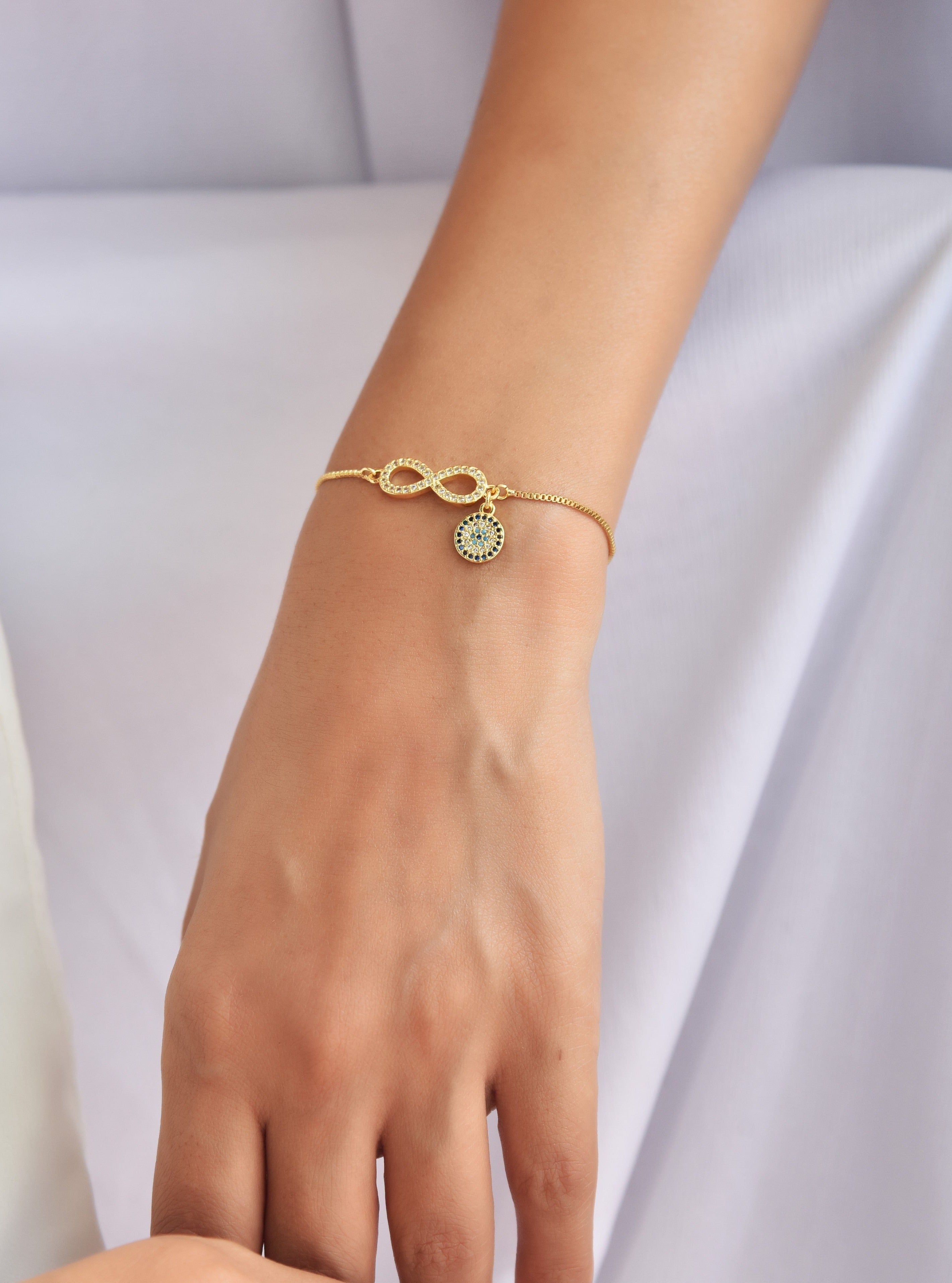 Klissaa Bracelets Infinity Evil Eye Bracelet