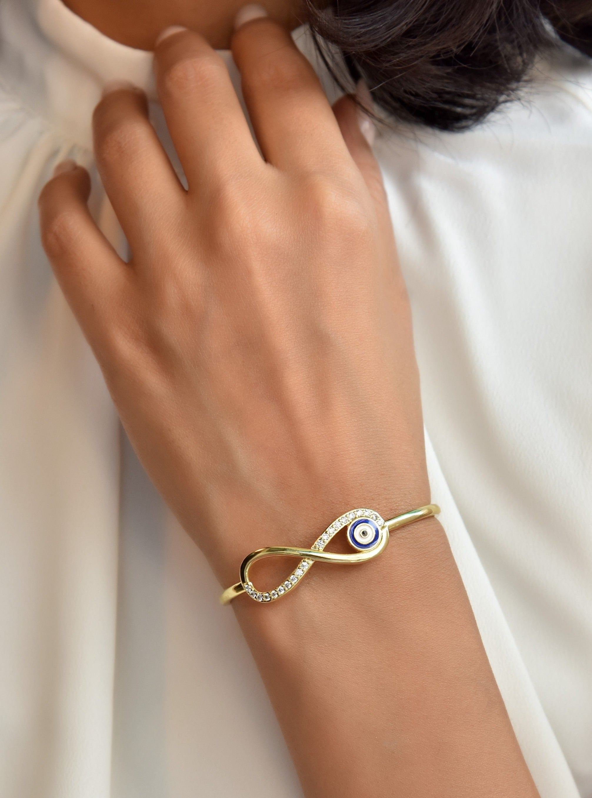 Klissaa Bracelets Infinity Evil Eye Cuff