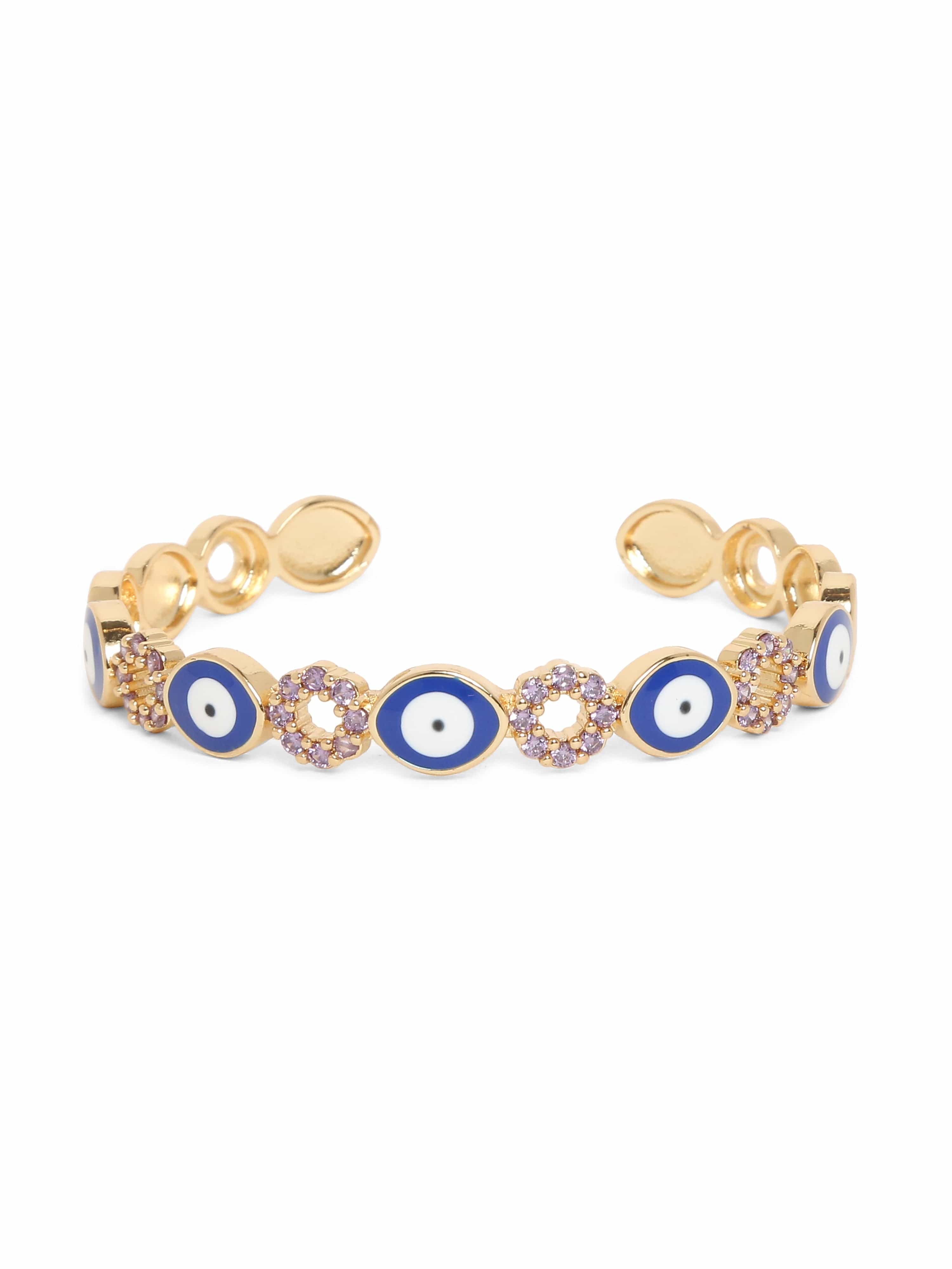 Klissaa Bracelets Klissaa Oval Eye Nazar Cuff Bangle