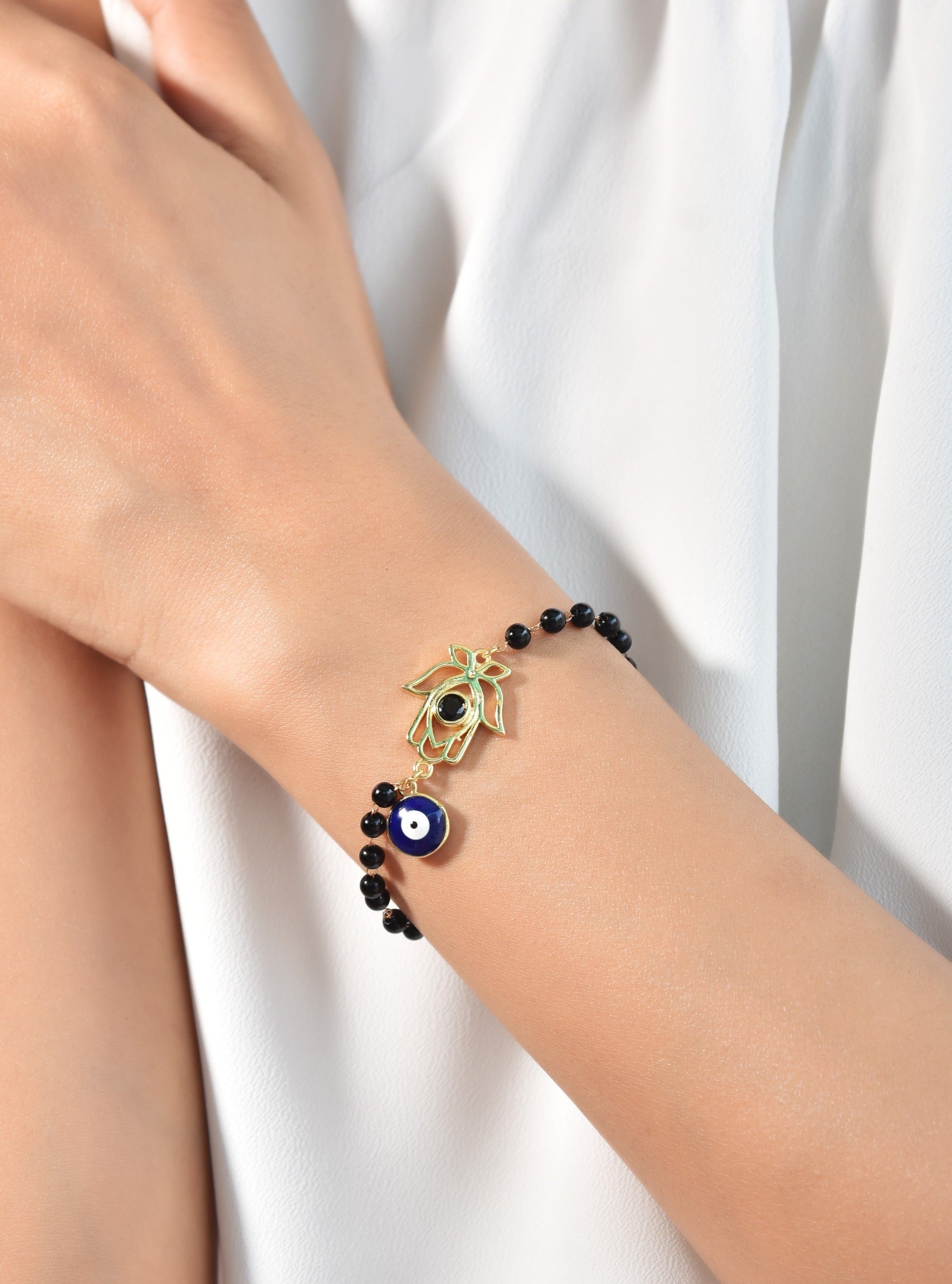 Klissaa Bracelets Lotus Nazar Mangal Sutra Bracelet