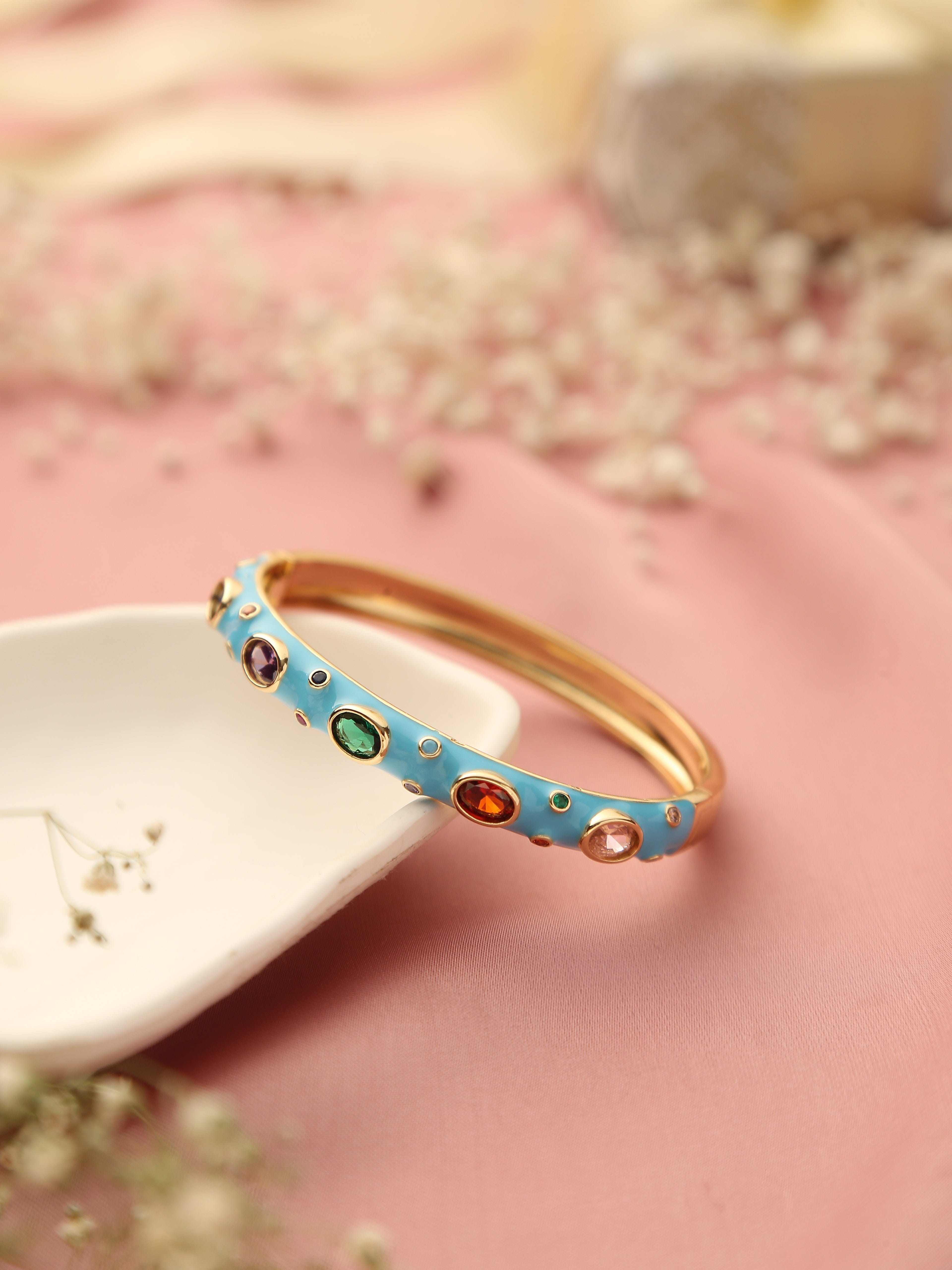 Klissaa Bracelets Pastel Blue Cuff Bangle