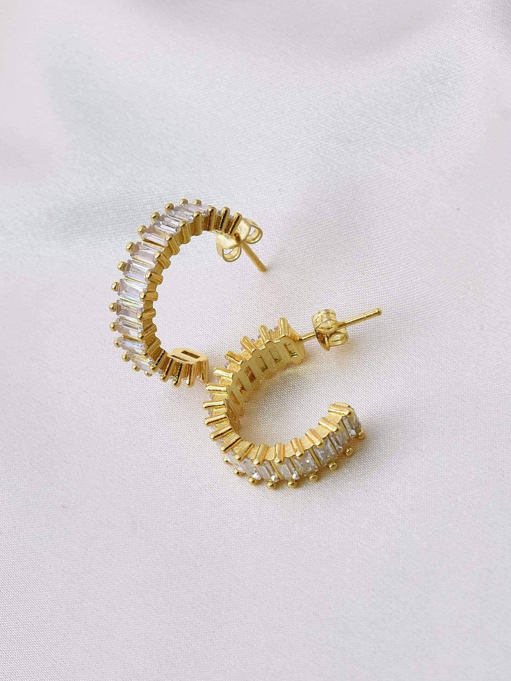 Klissaa earrings Austrian Crystal Studded Hoop Earrings