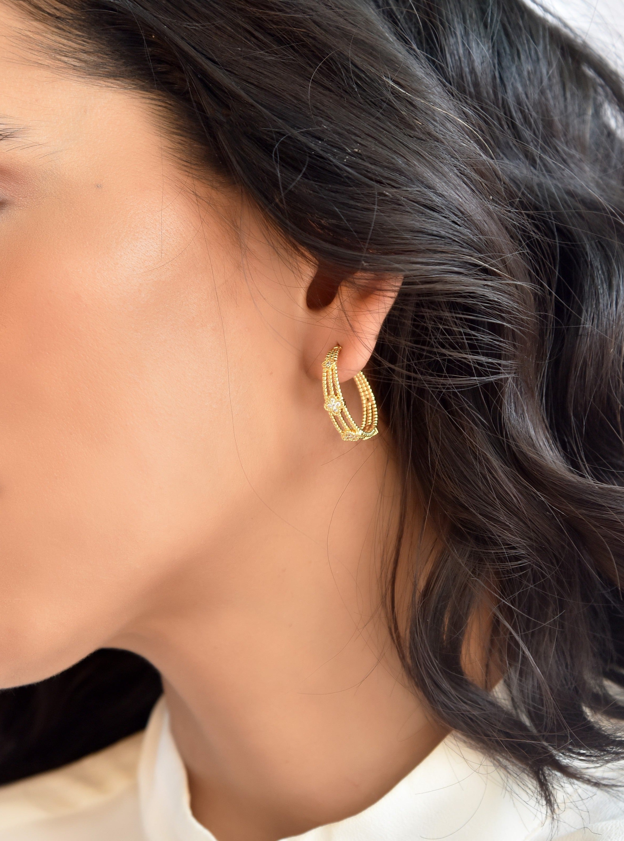 Klissaa Earrings Clover Hoop Earrings By Klissaa