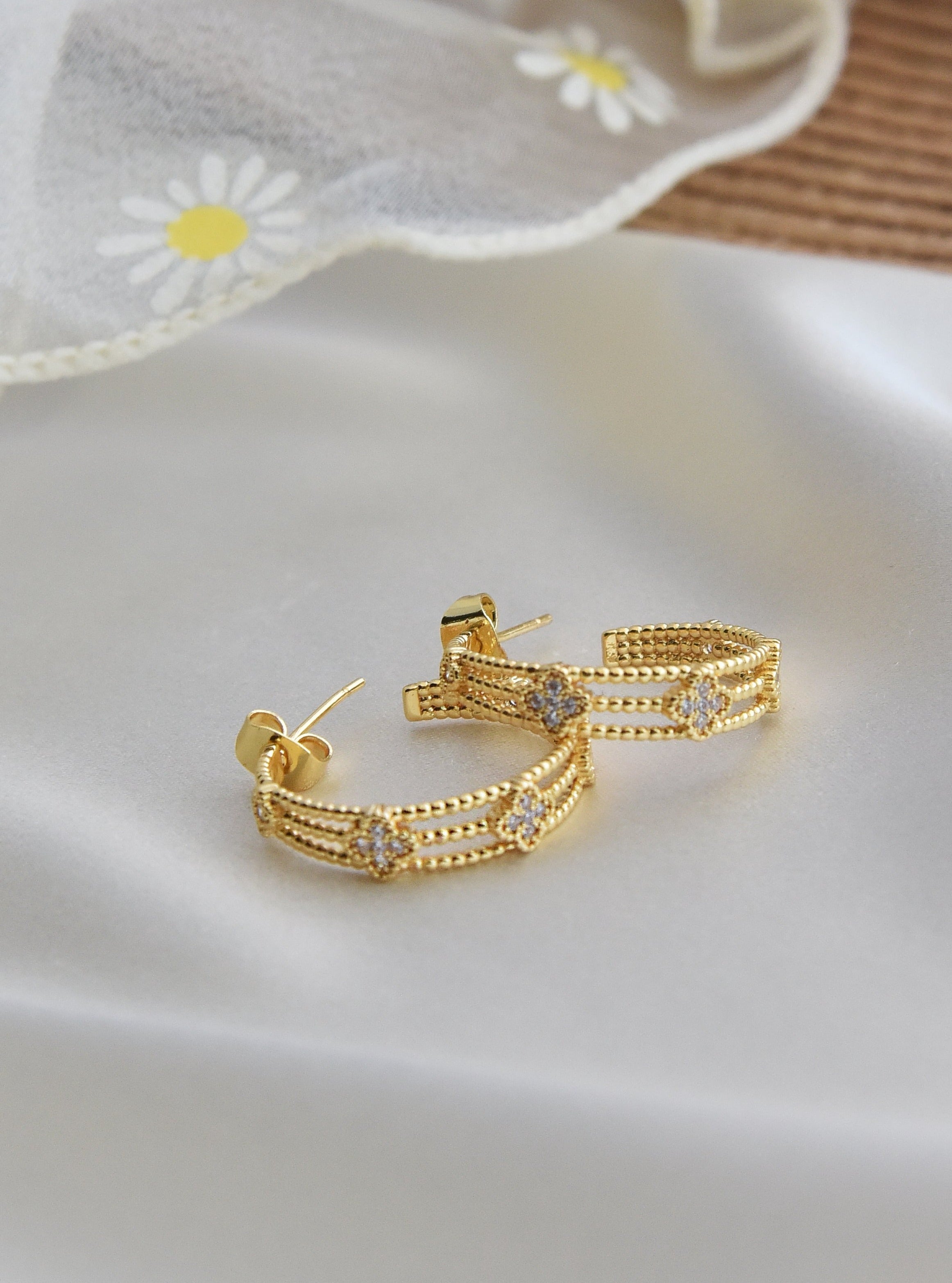 Klissaa Earrings Clover Hoop Earrings By Klissaa