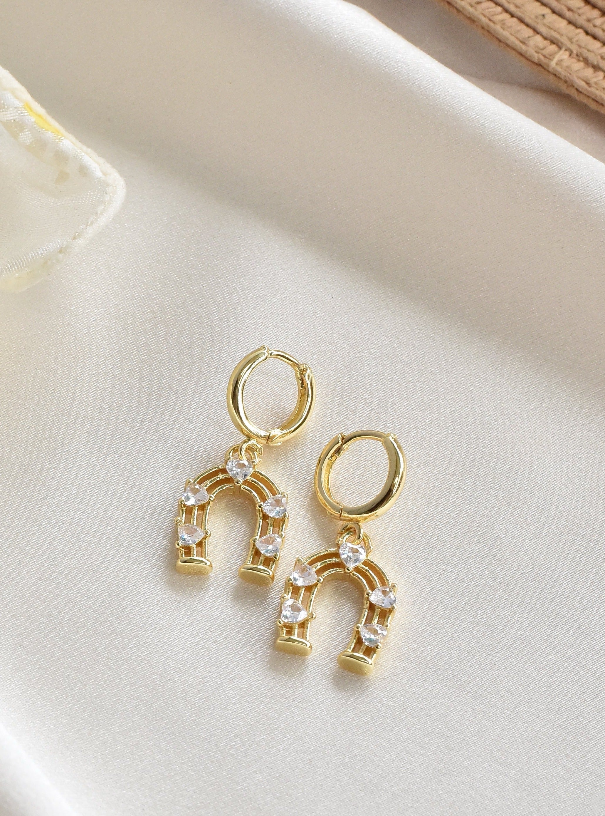 Klissaa Earrings Horse Shoe Charm Drop Earrings