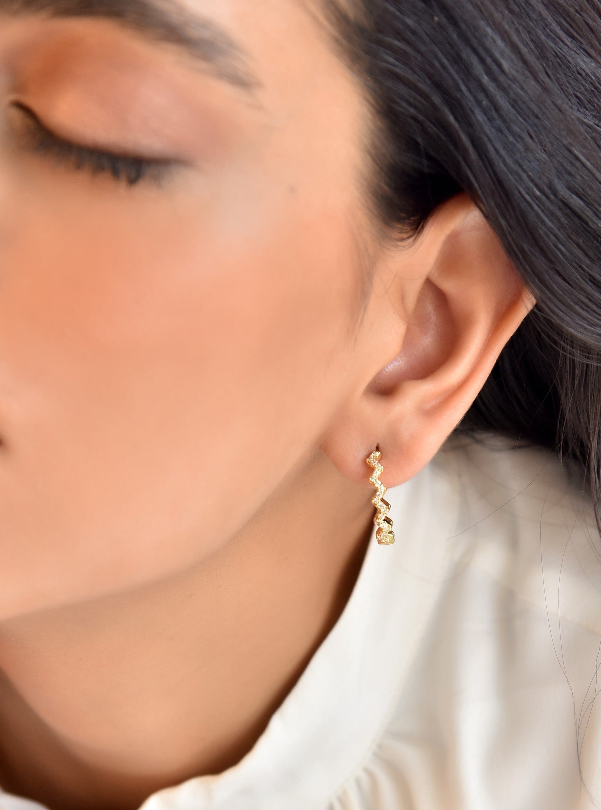 Klissaa Earrings Klissaa Wave Hoop Earrings