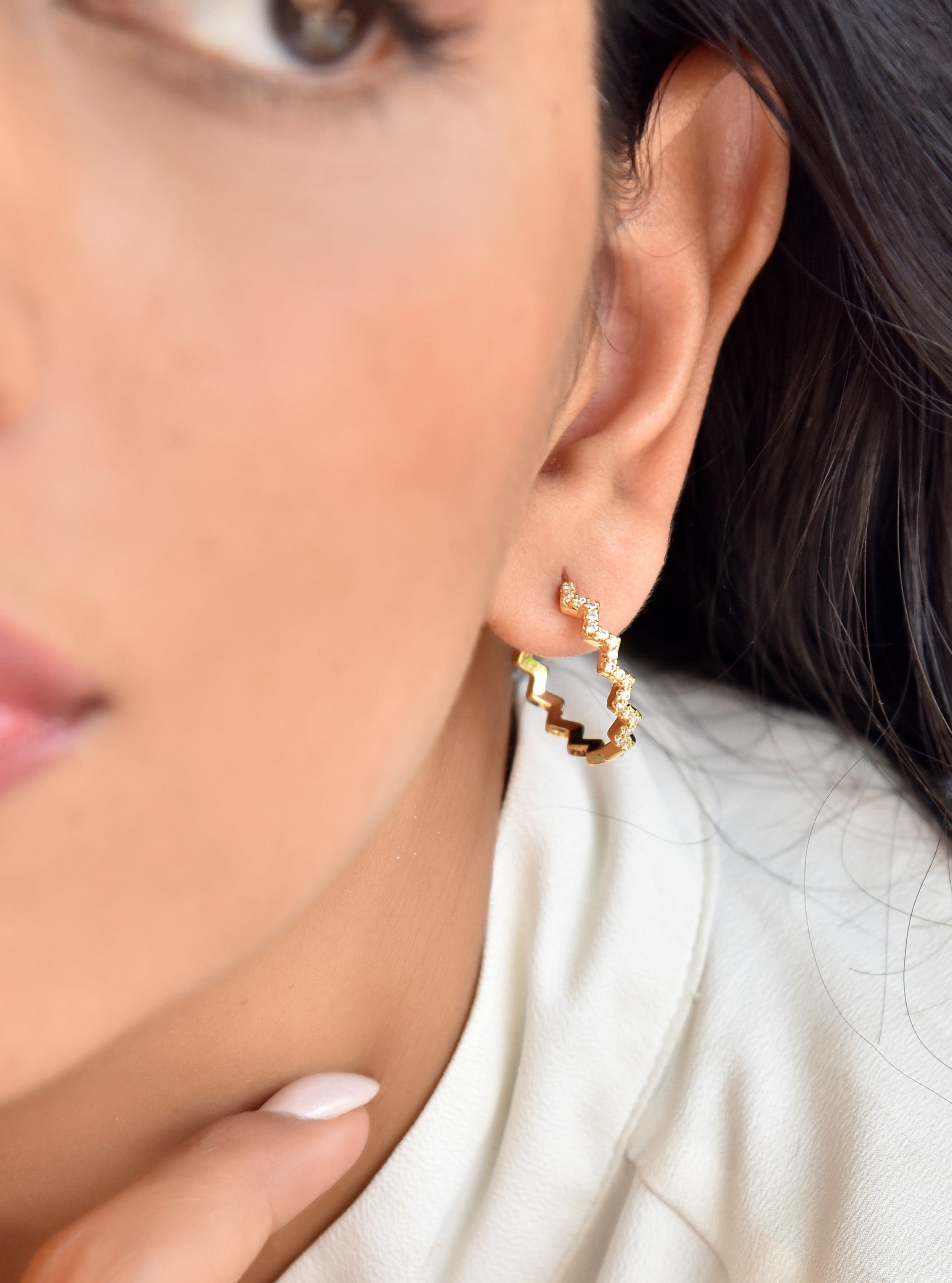 Klissaa Earrings Klissaa Wave Hoop Earrings