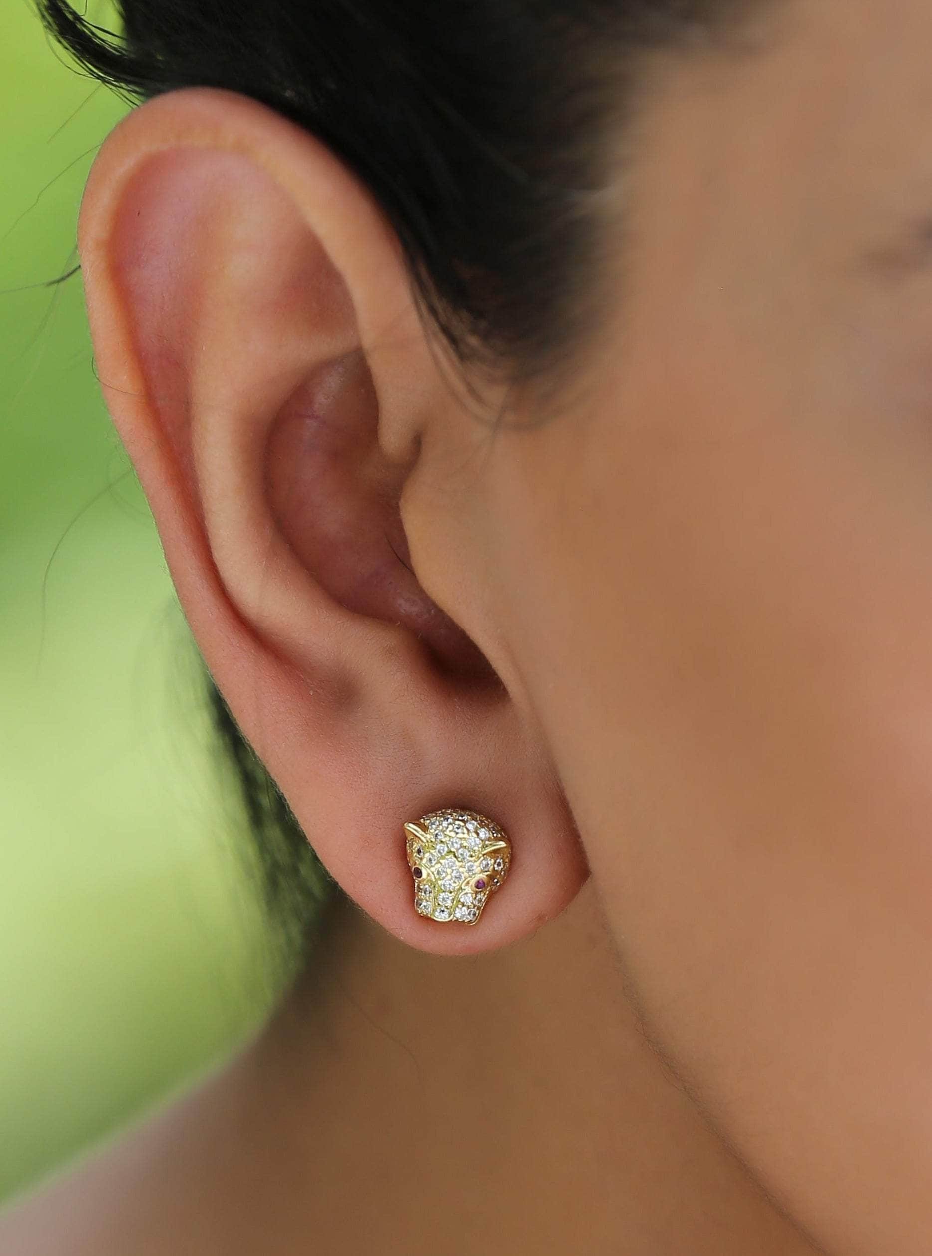 Klissaa Earrings Panther Stud Earrings