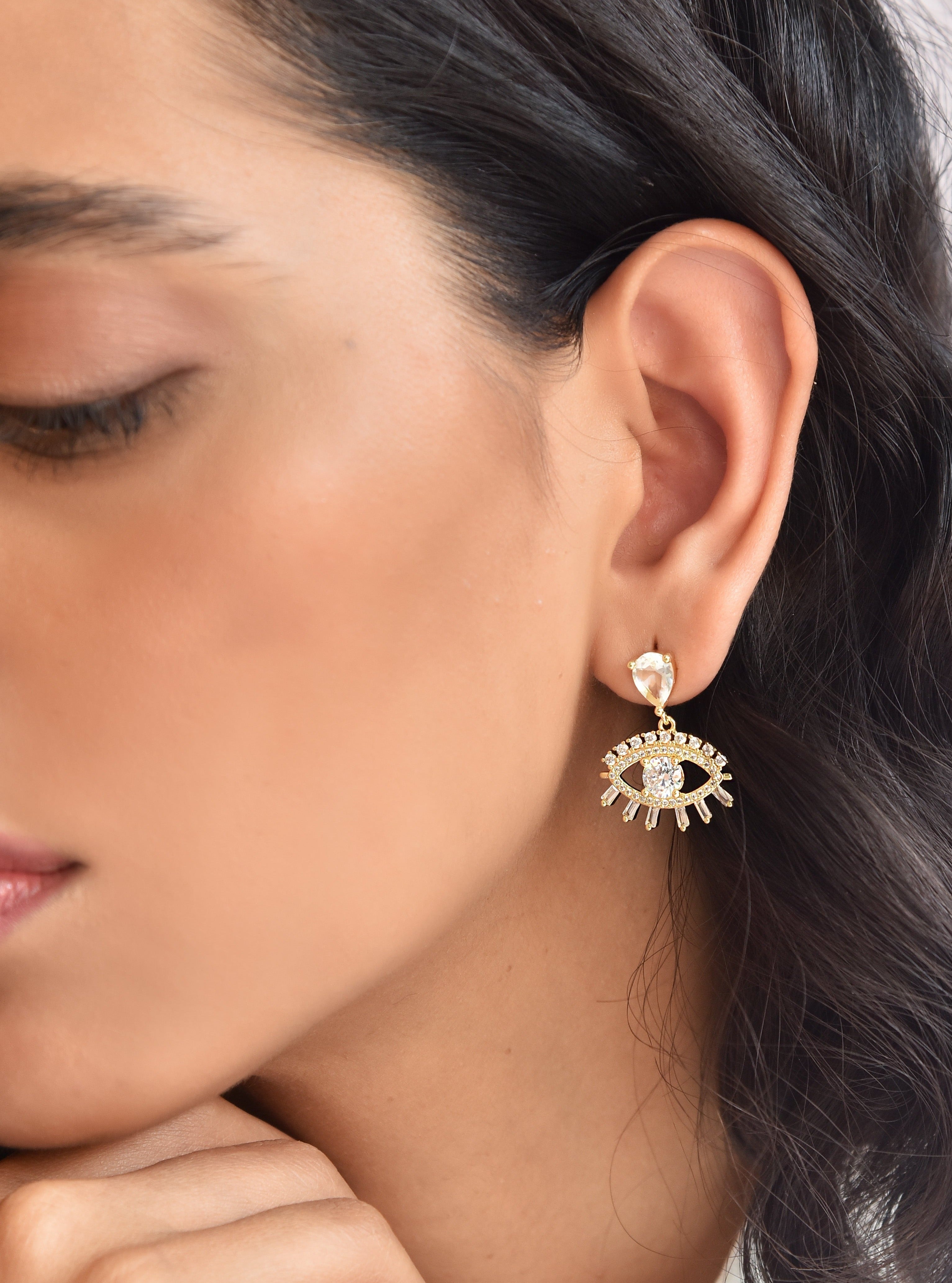 Klissaa Earrings Pareira Evil Eye Earrings