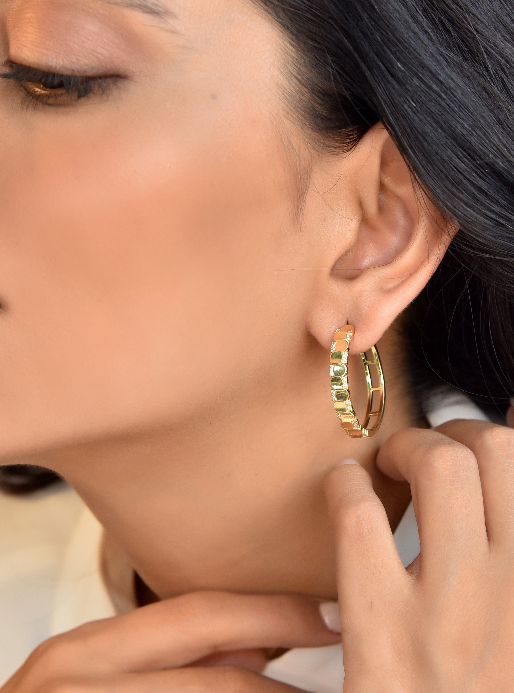 Klissaa Earrings Sparkling Bold Hoop Earrings