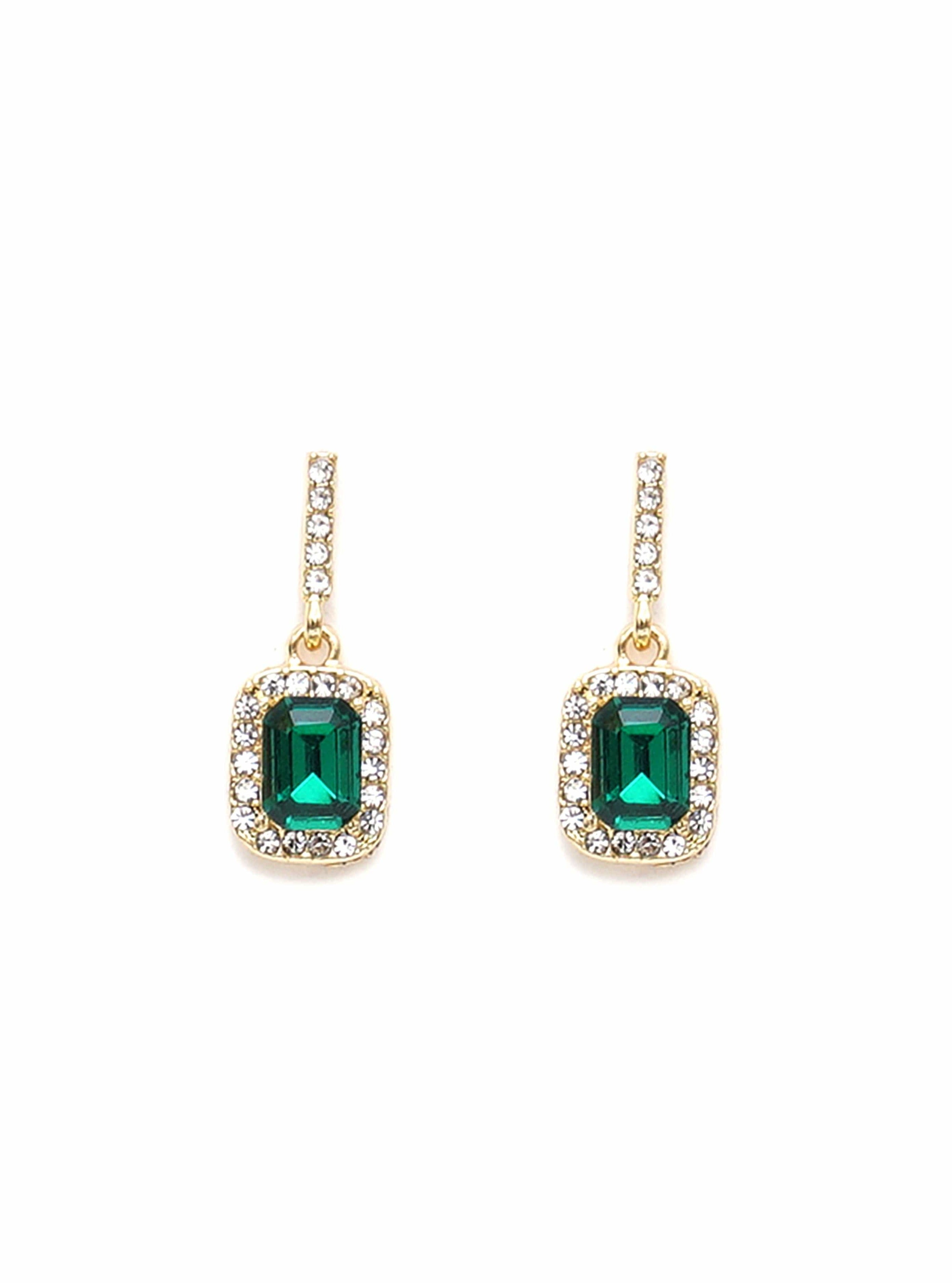 Klissaa earrings Sparkling Emerald Drops